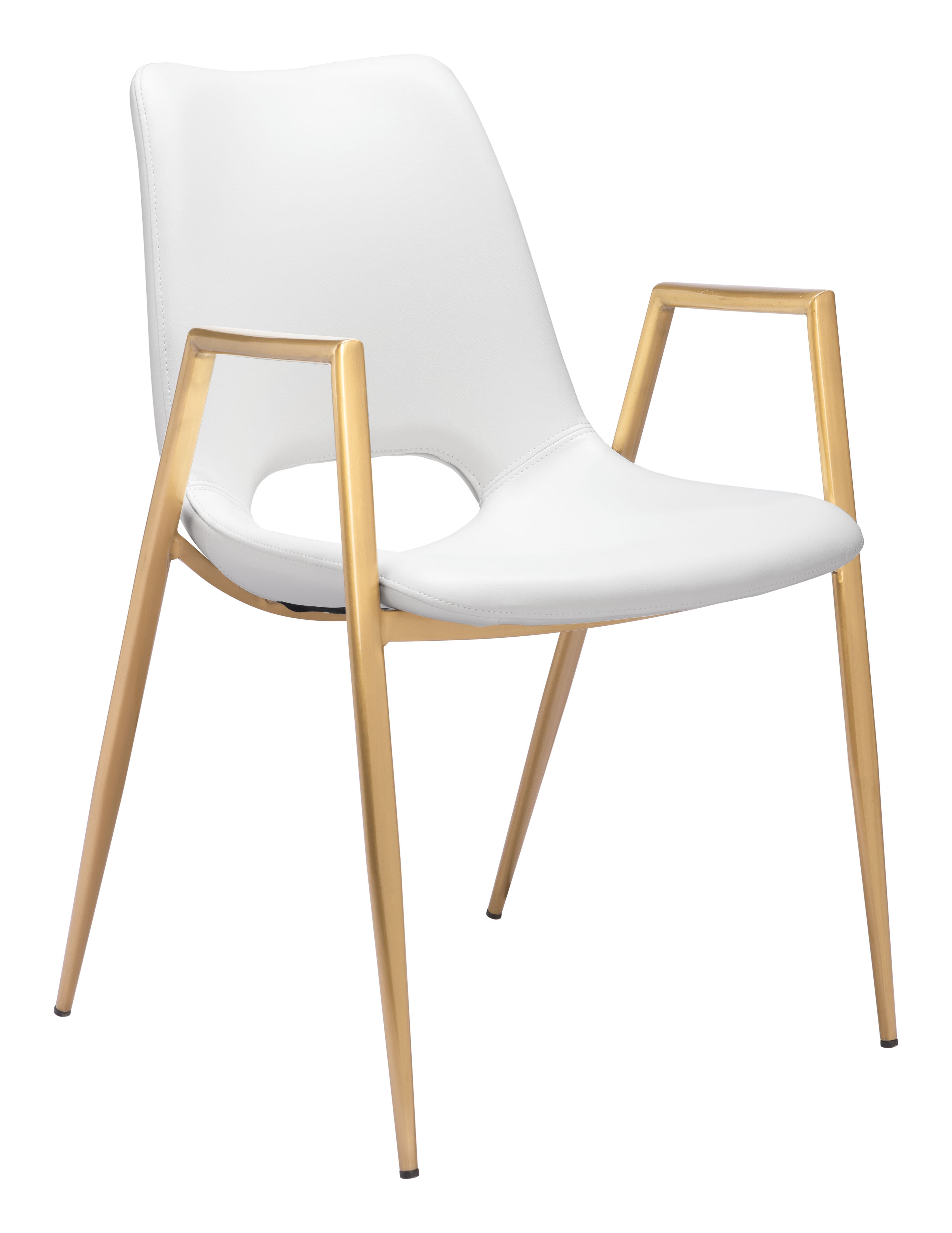 Desi Dining Chair (Set of 2) White & Gold product image