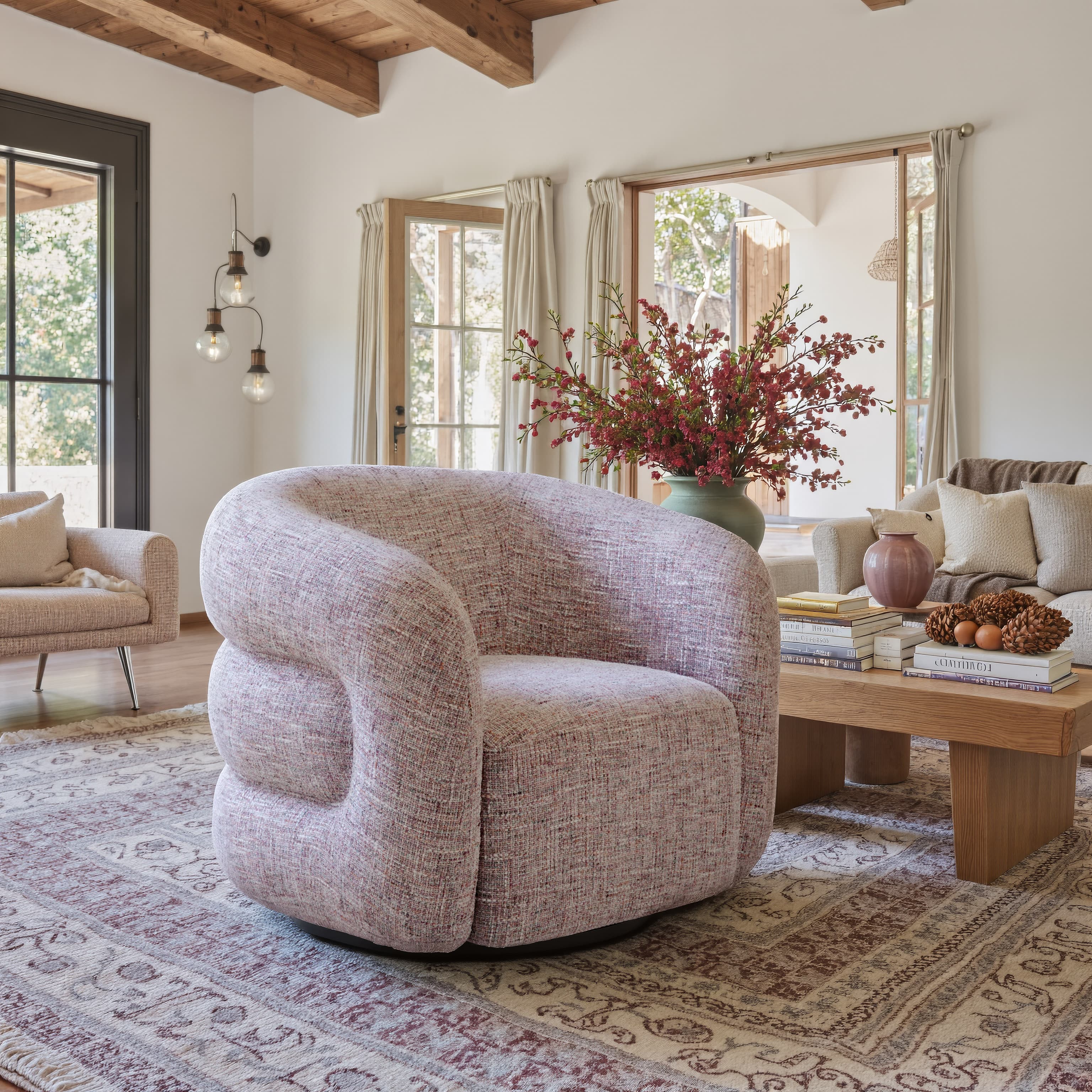 Refine Swivel Chair Pink Tweed product image