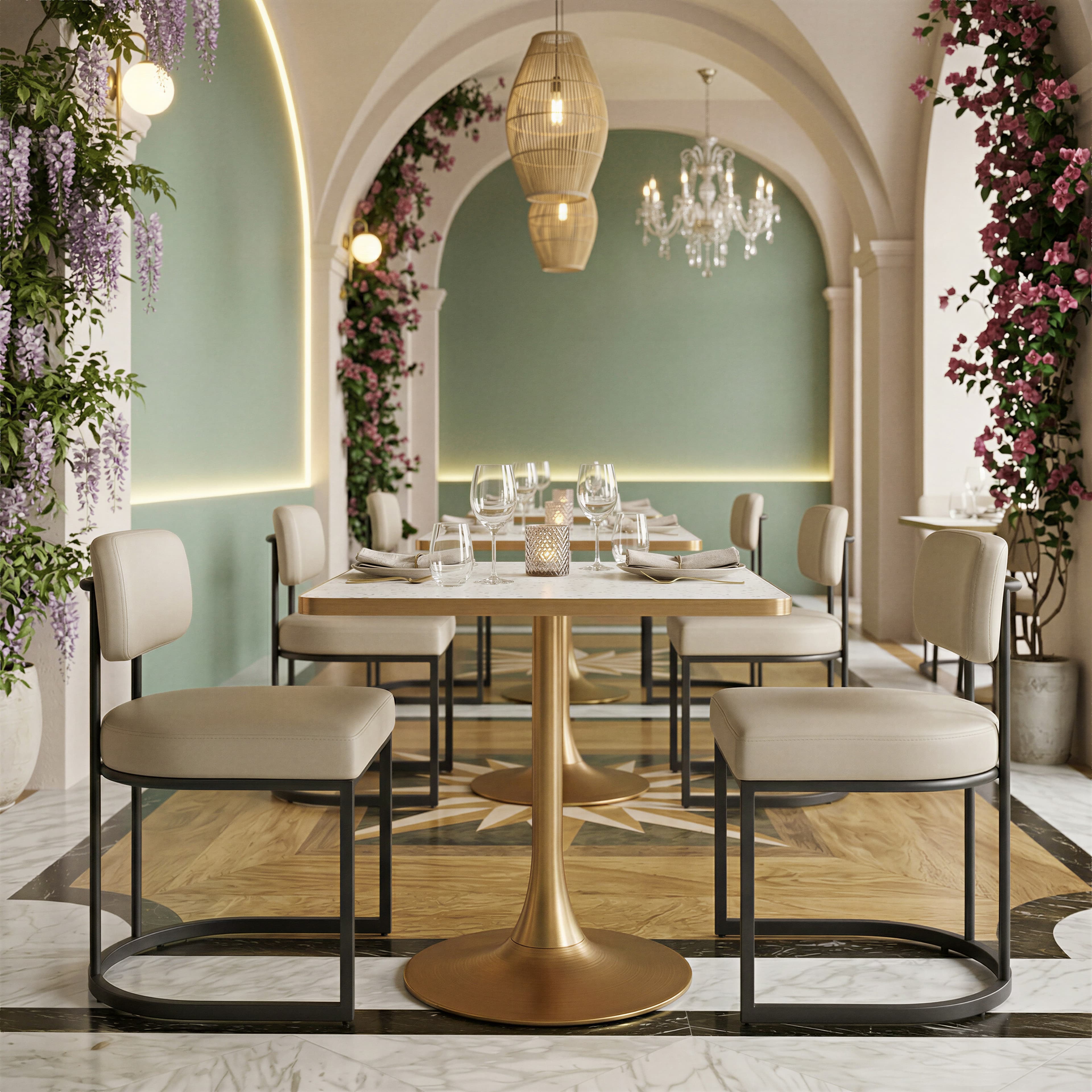 Spot Bistro Table Beige & Gold product image