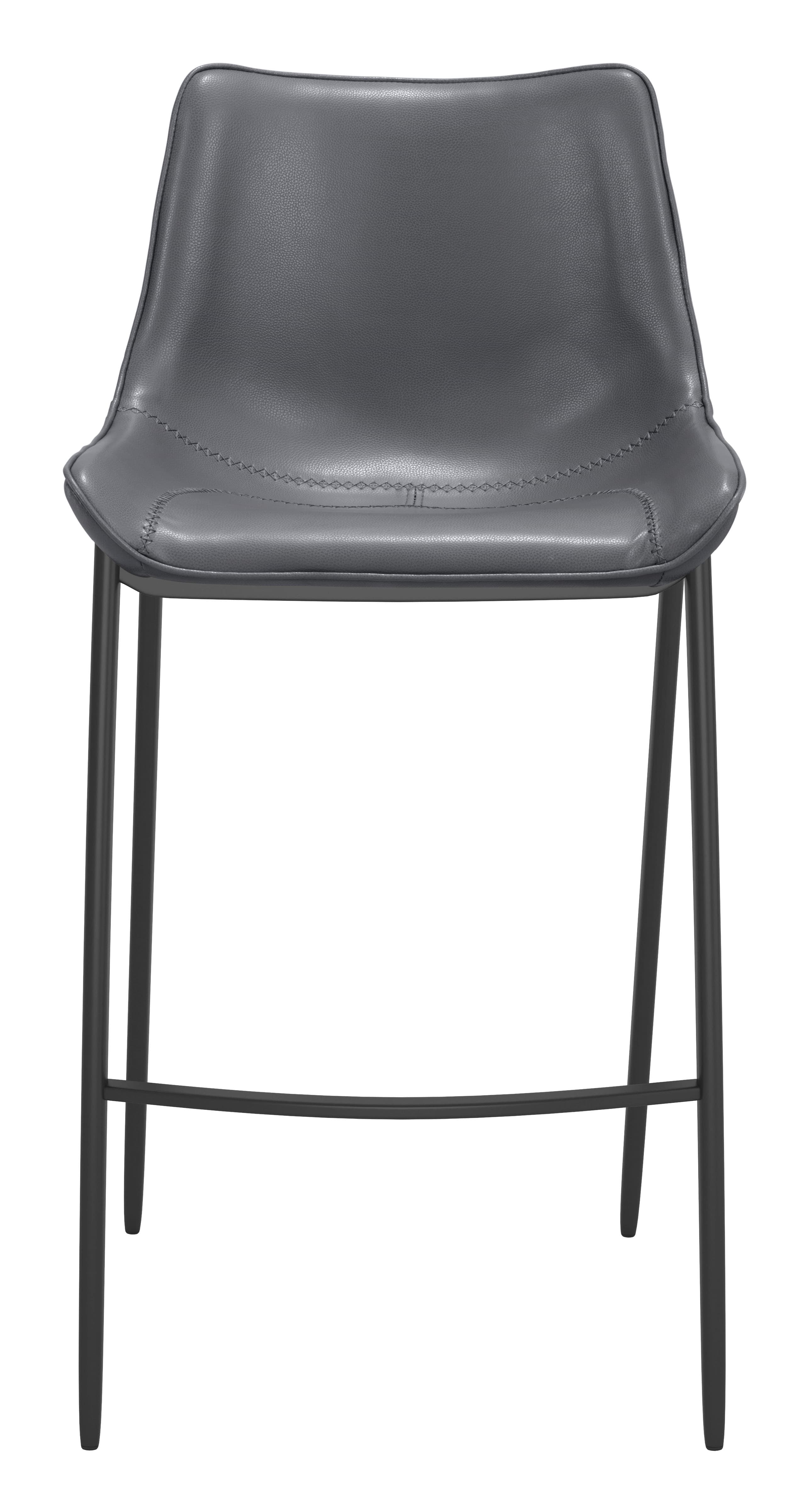 Magnus Barstool (Set of 2) Dark Gray & Black product image