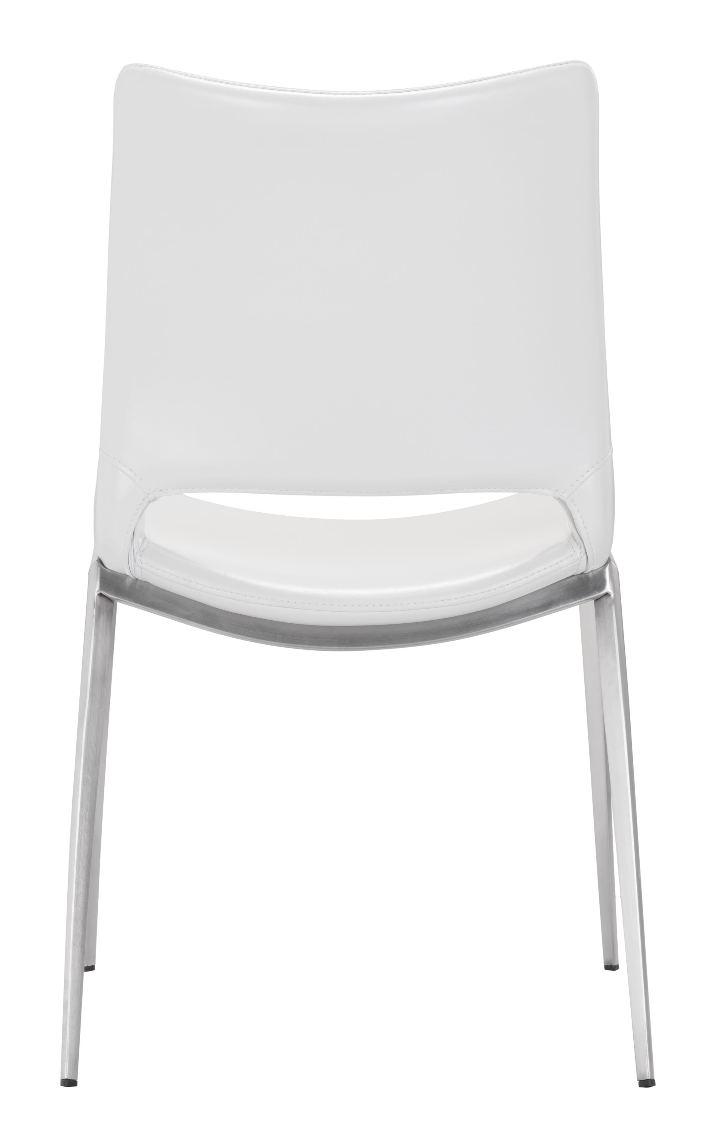 Ace Dining Chair (Set of 2) White & Silver product image
