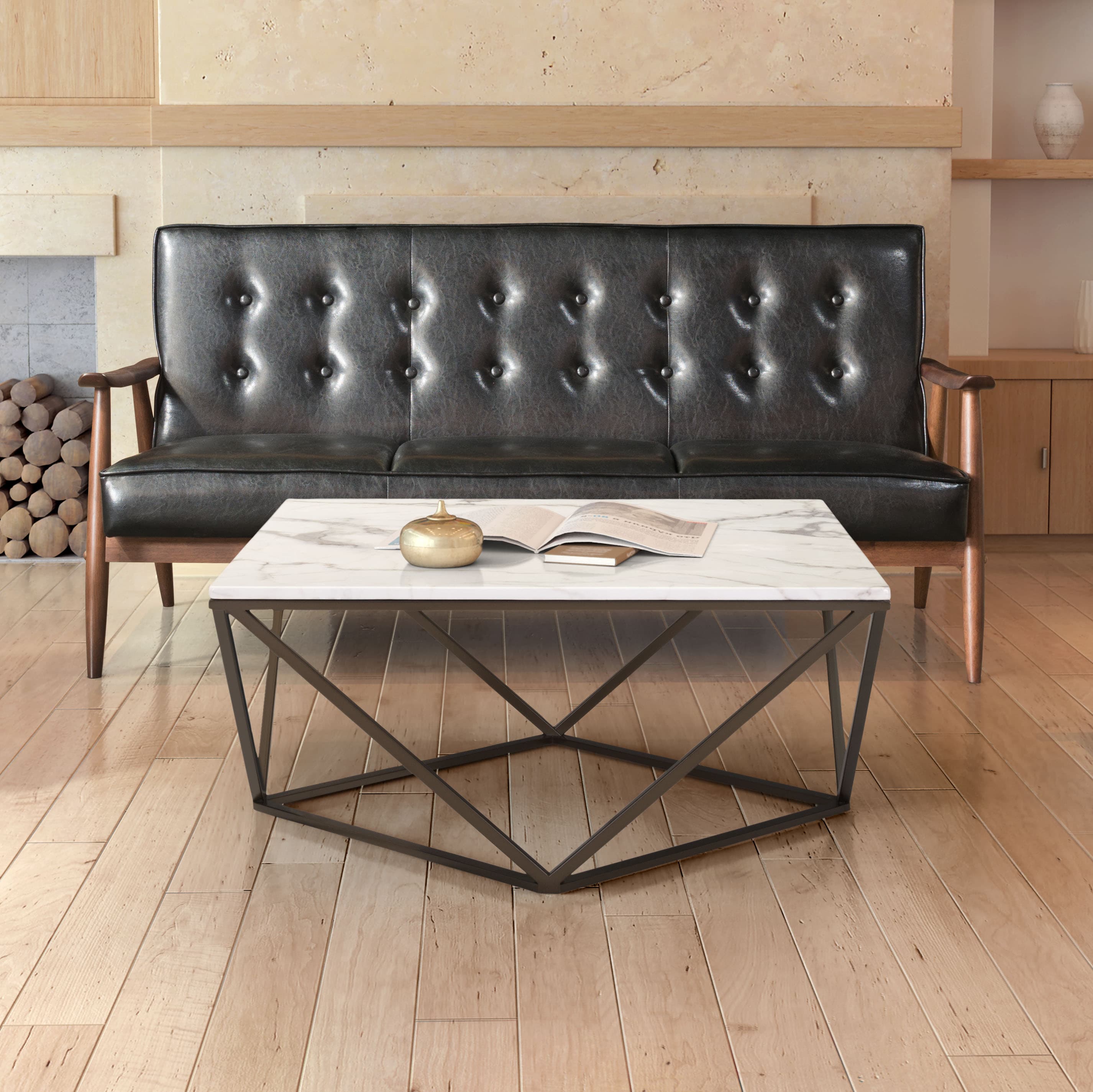 Tintern Coffee Table White & Antique Bronze product image