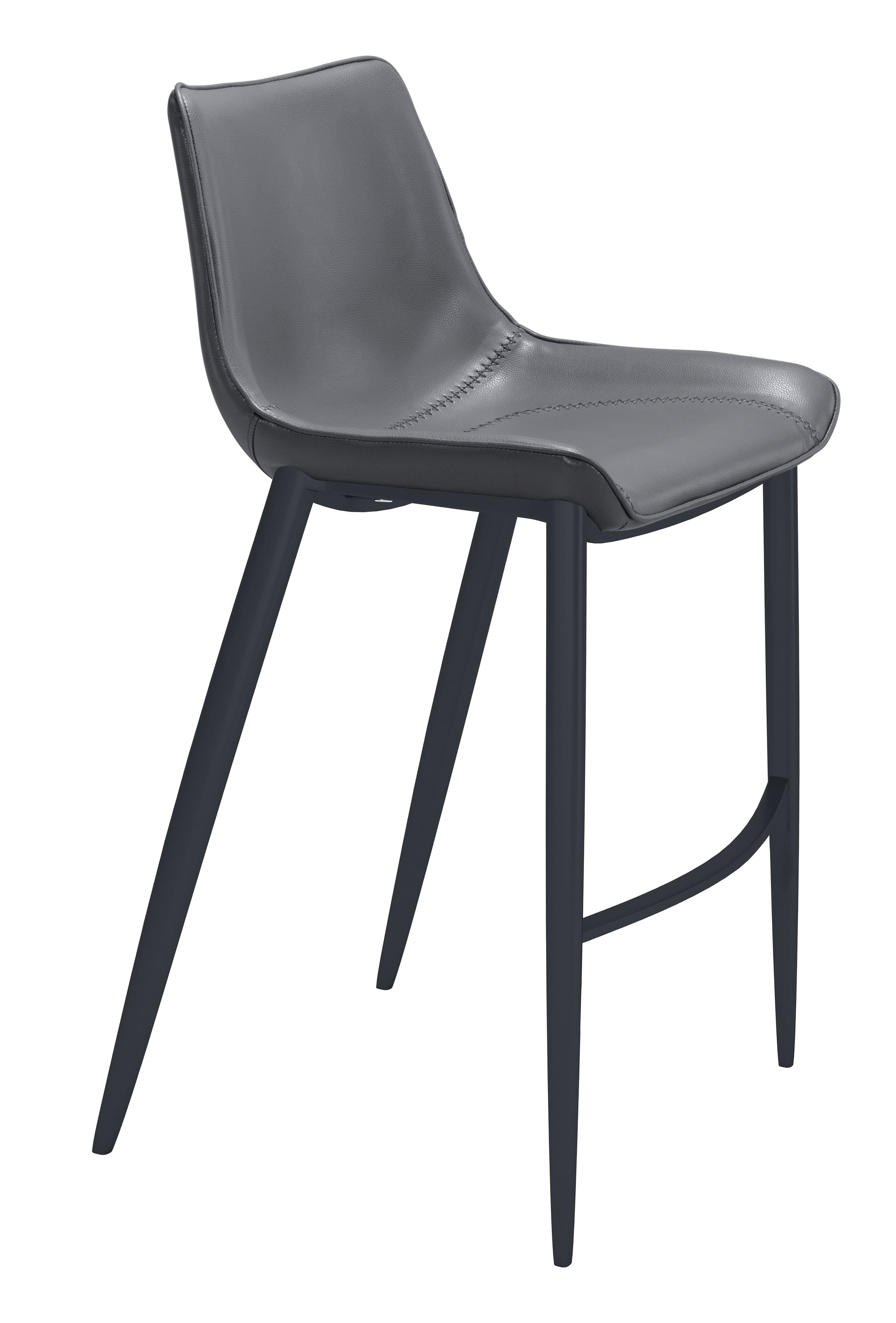 Magnus Barstool (Set of 2) Dark Gray & Black product image