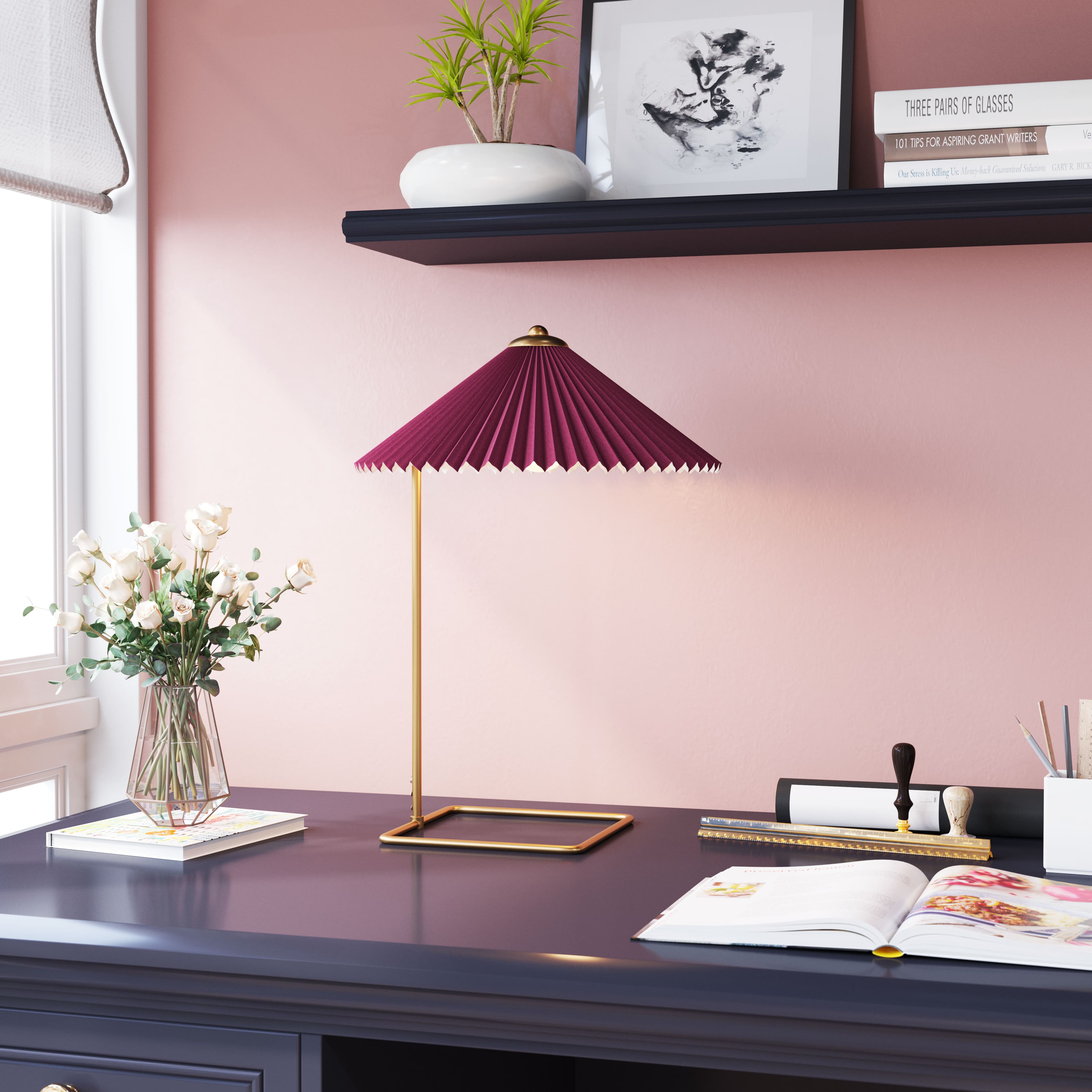 Charo Table Lamp Red & Gold product image