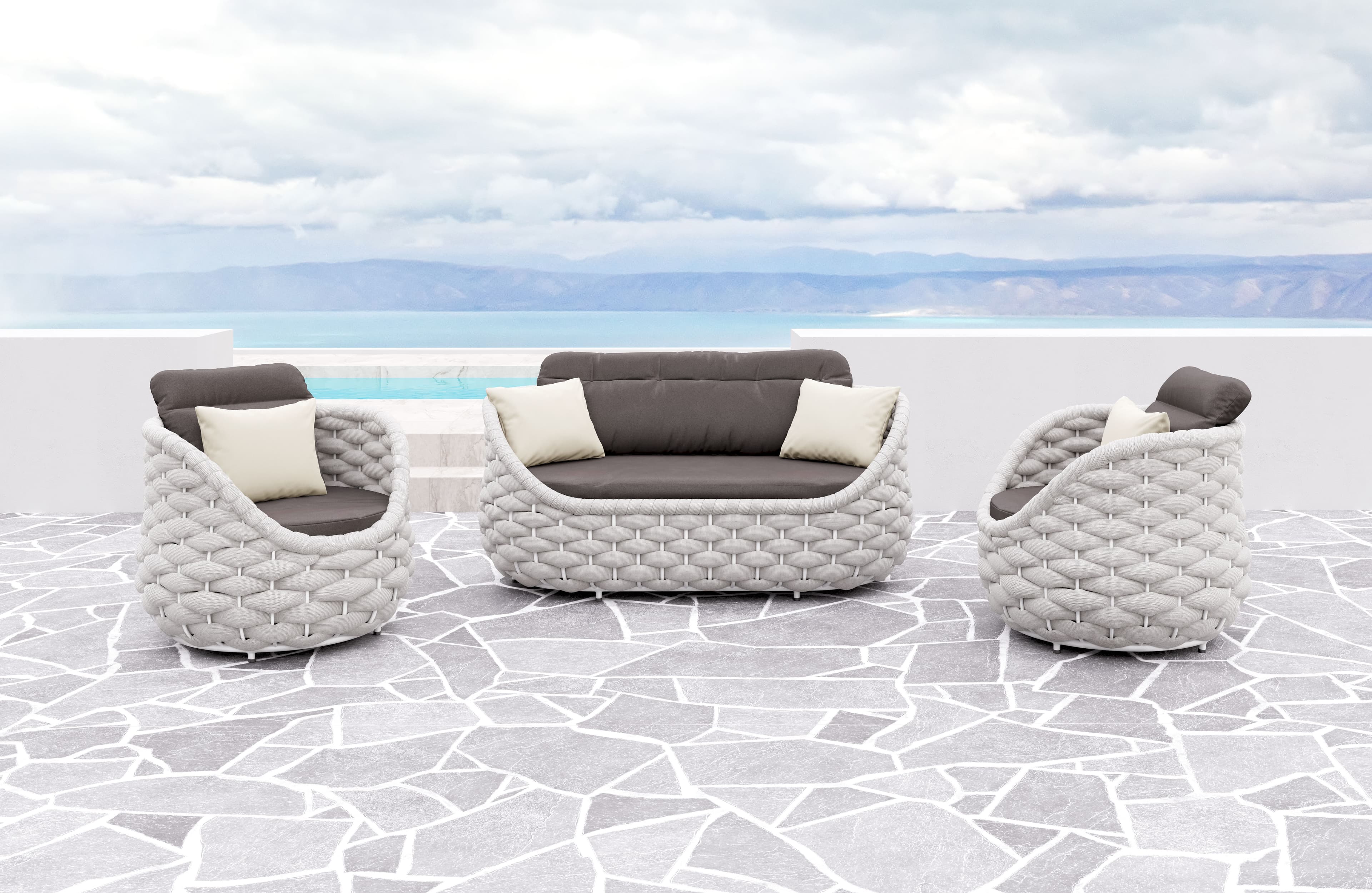 Coral Reef Loveseat Gray product image