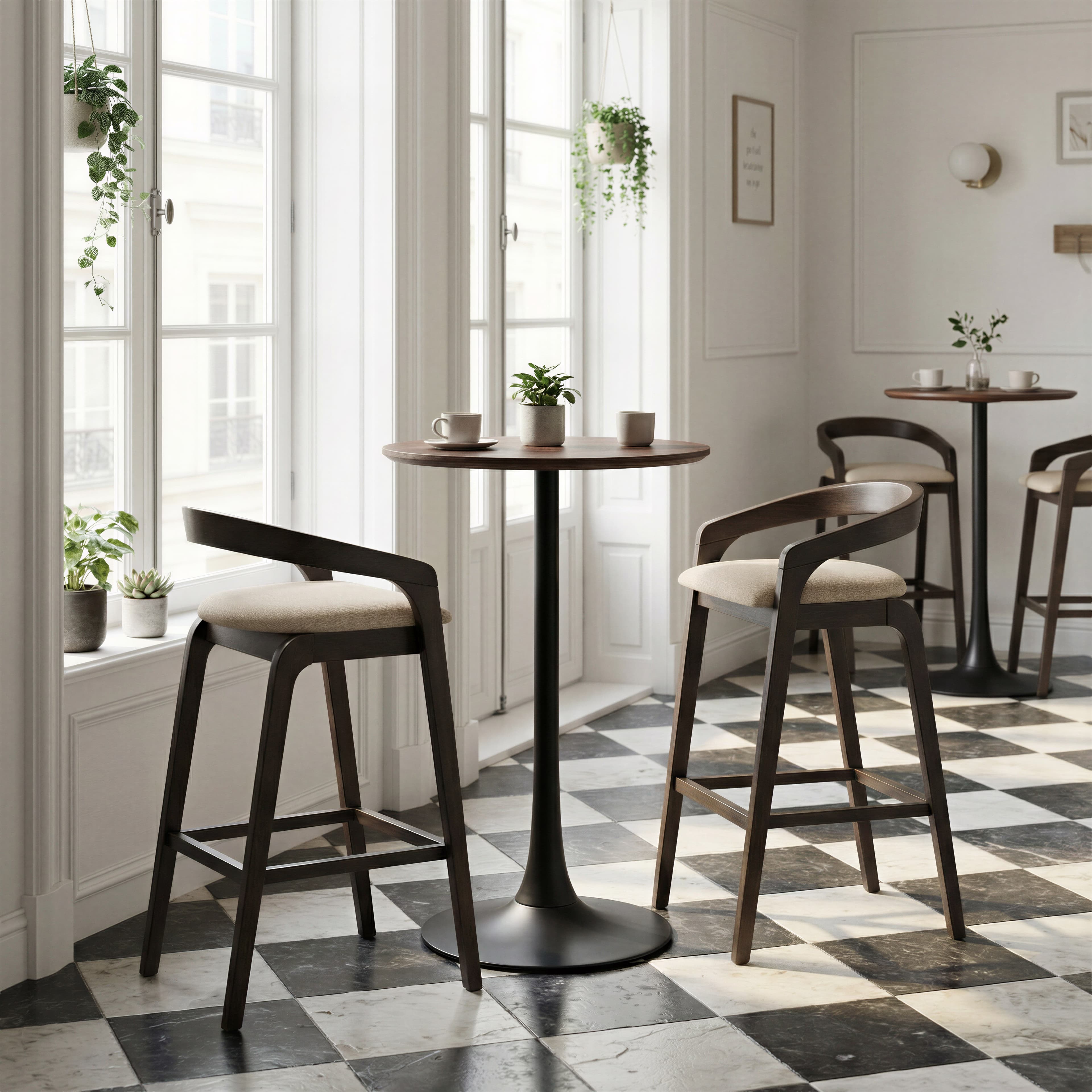 Troy Barstool (Set of 2) Dove Gray & Espresso product image