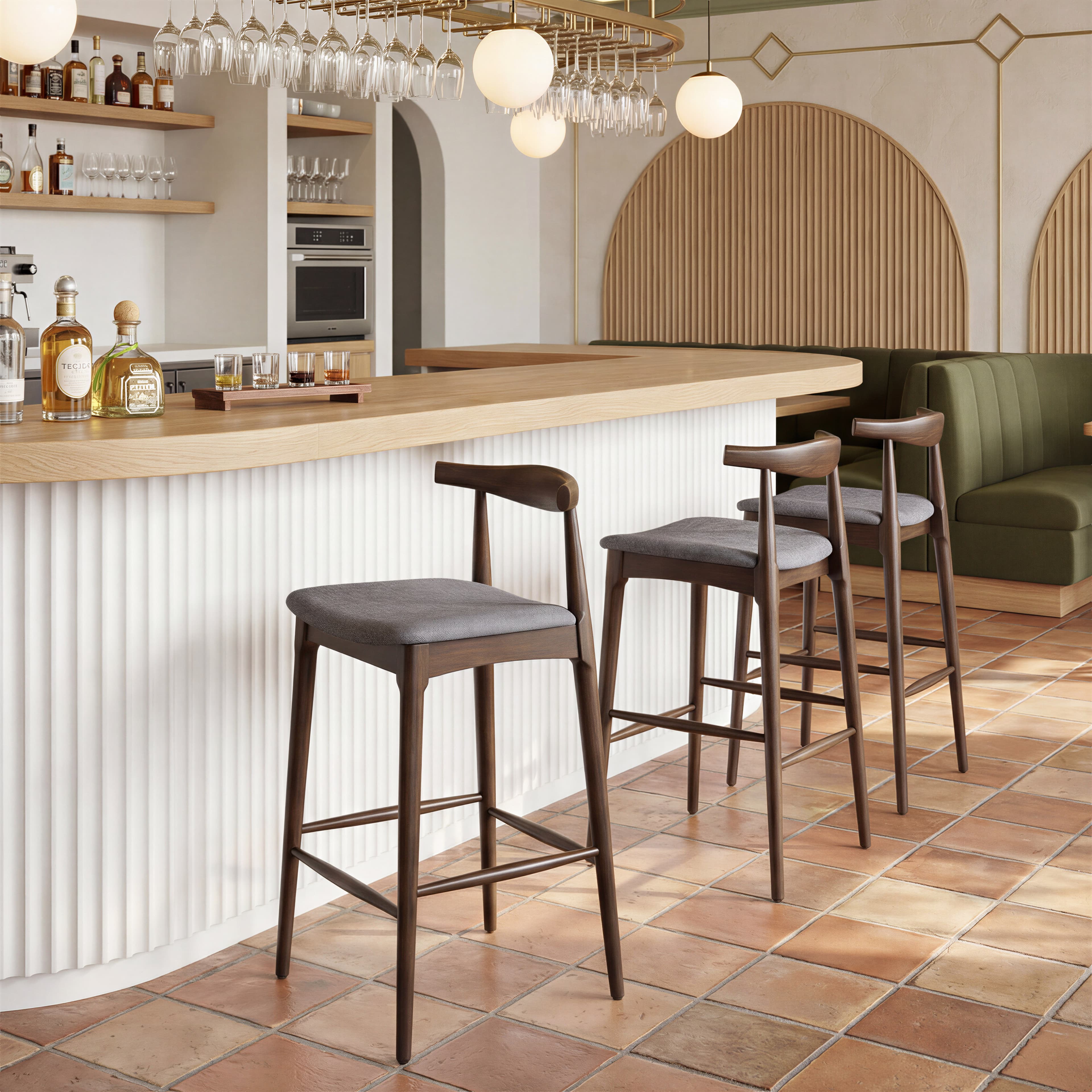 Tuzka Barstool (Set of 2) Gray & Espresso product image