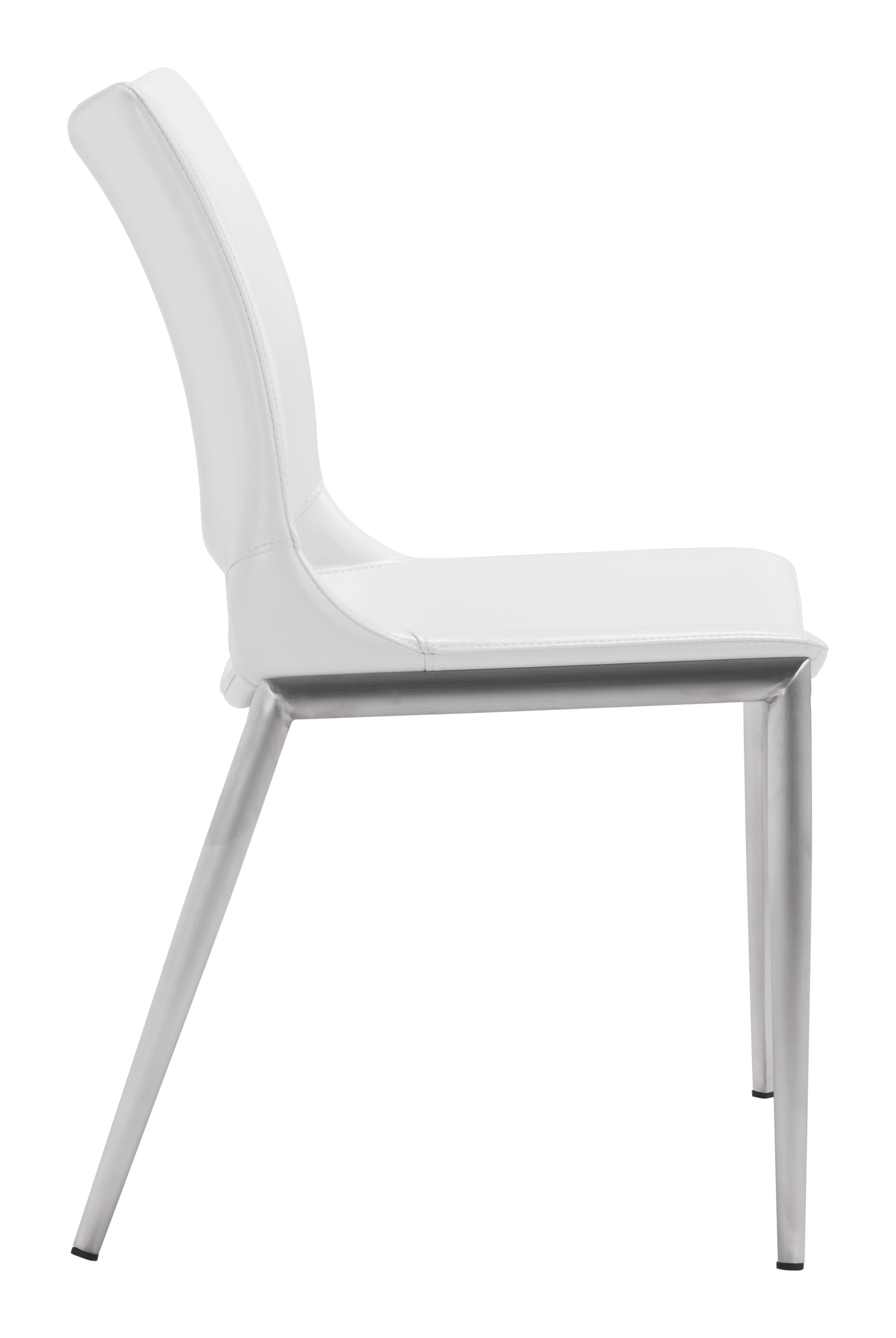 Ace Dining Chair (Set of 2) White & Silver product image