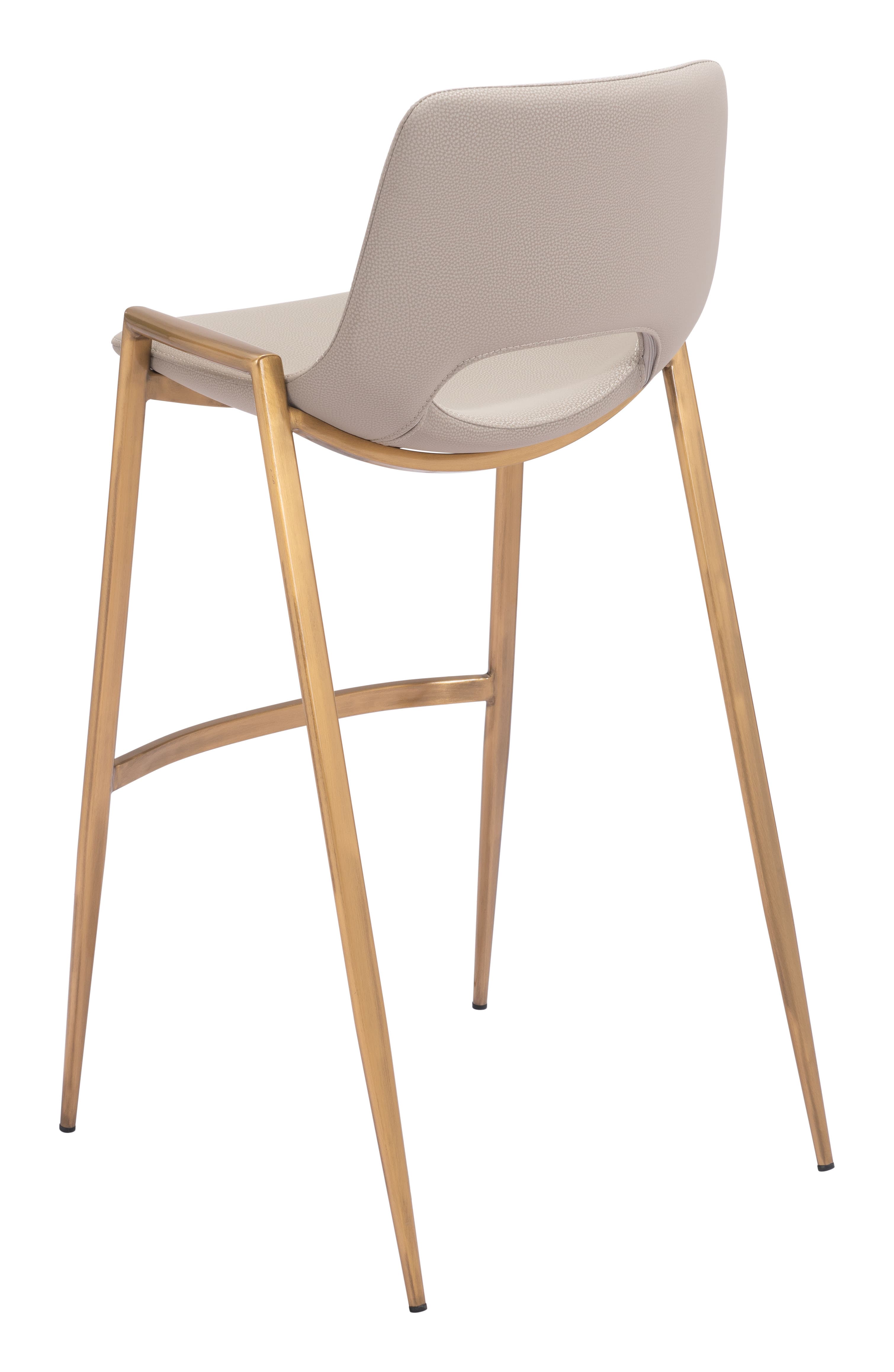 Desi Barstool (Set of 2) Beige & Gold product image