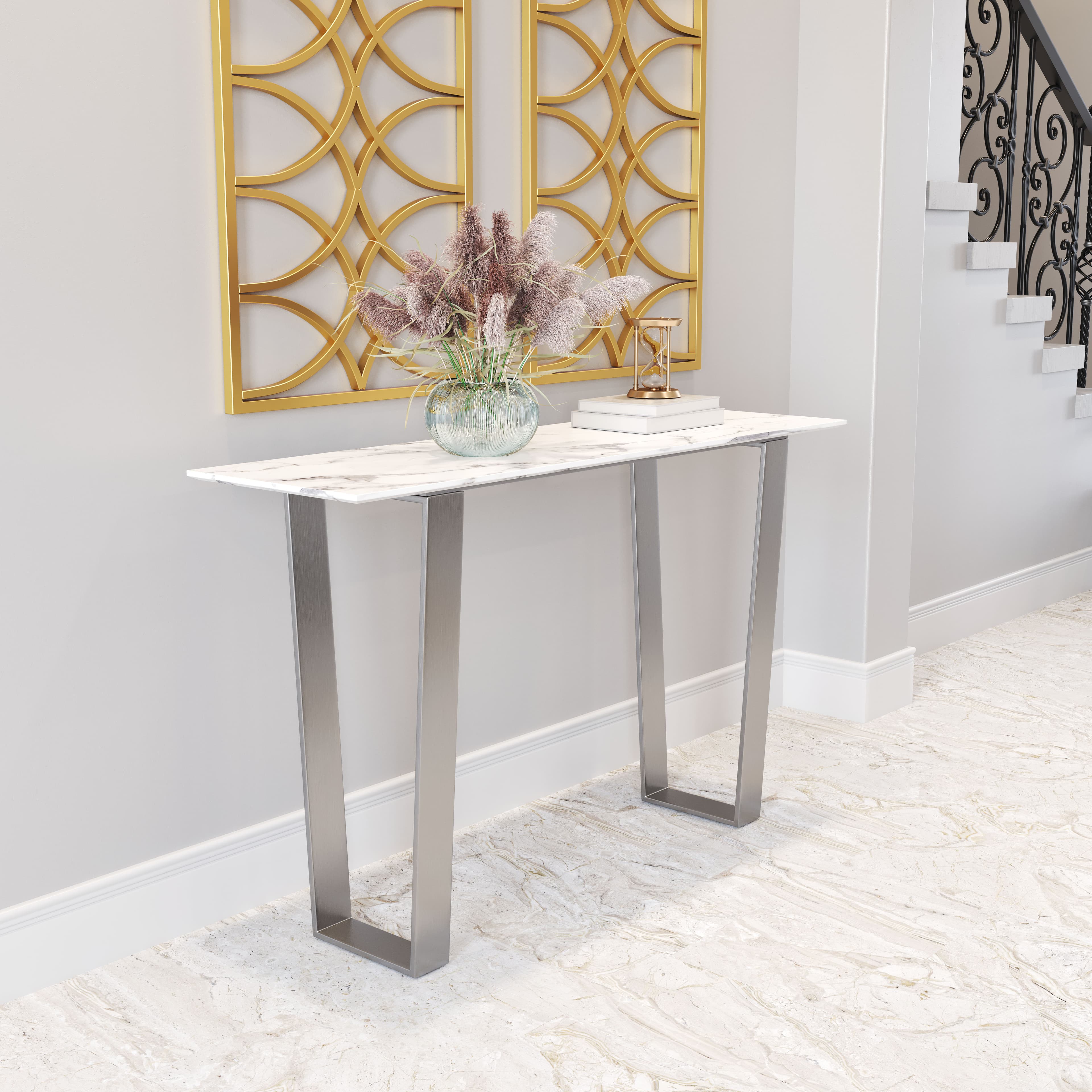 Atlas Console Table White & Silver product image