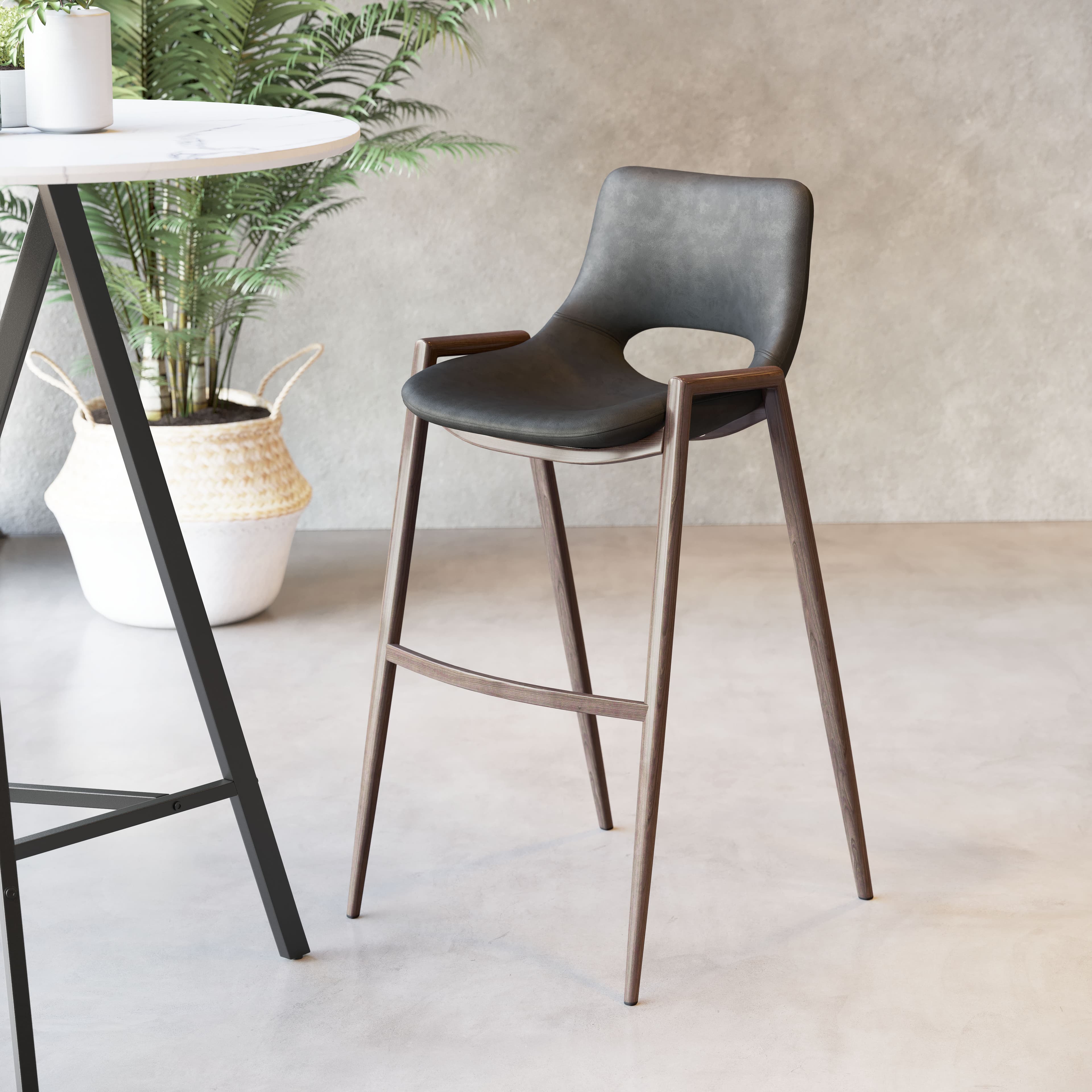 Desi Barstool (Set of 2) Black & Walnut product image