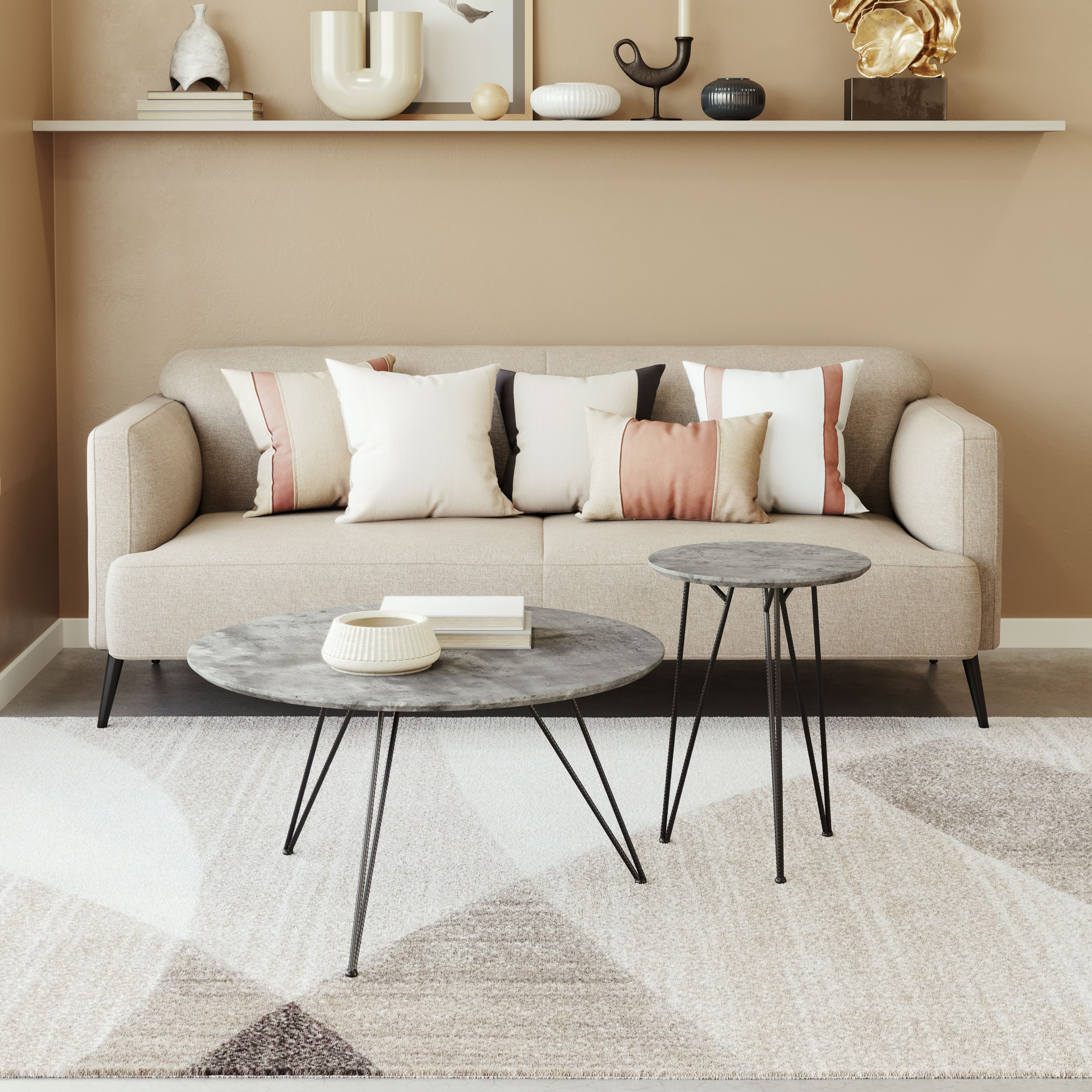 Kerris Coffee Table Set (2-Piece) Gray & Black product image