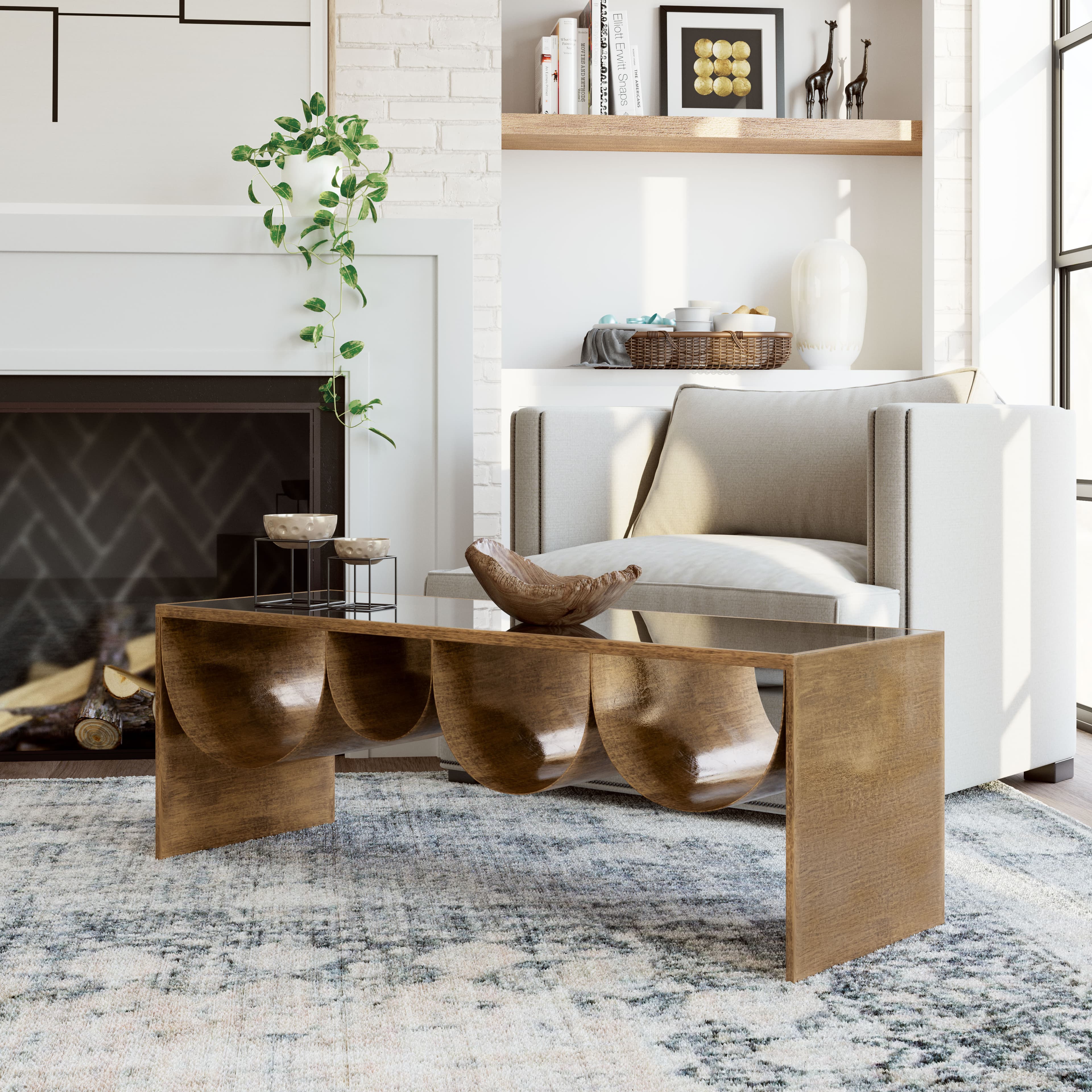 Reed Coffee Table Brass & Black product image