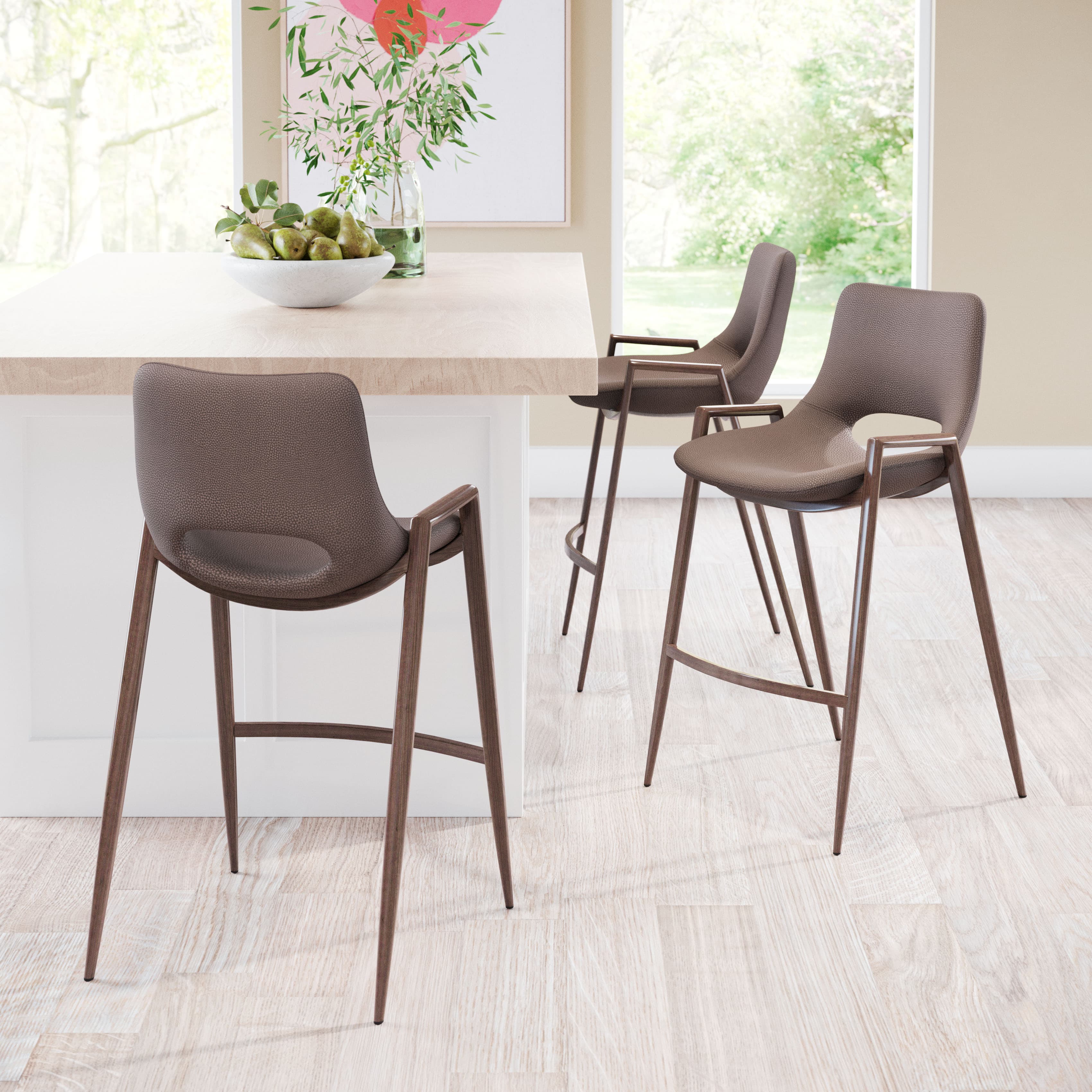 Desi Counter Stool (Set of 2) Brown & Walnut product image