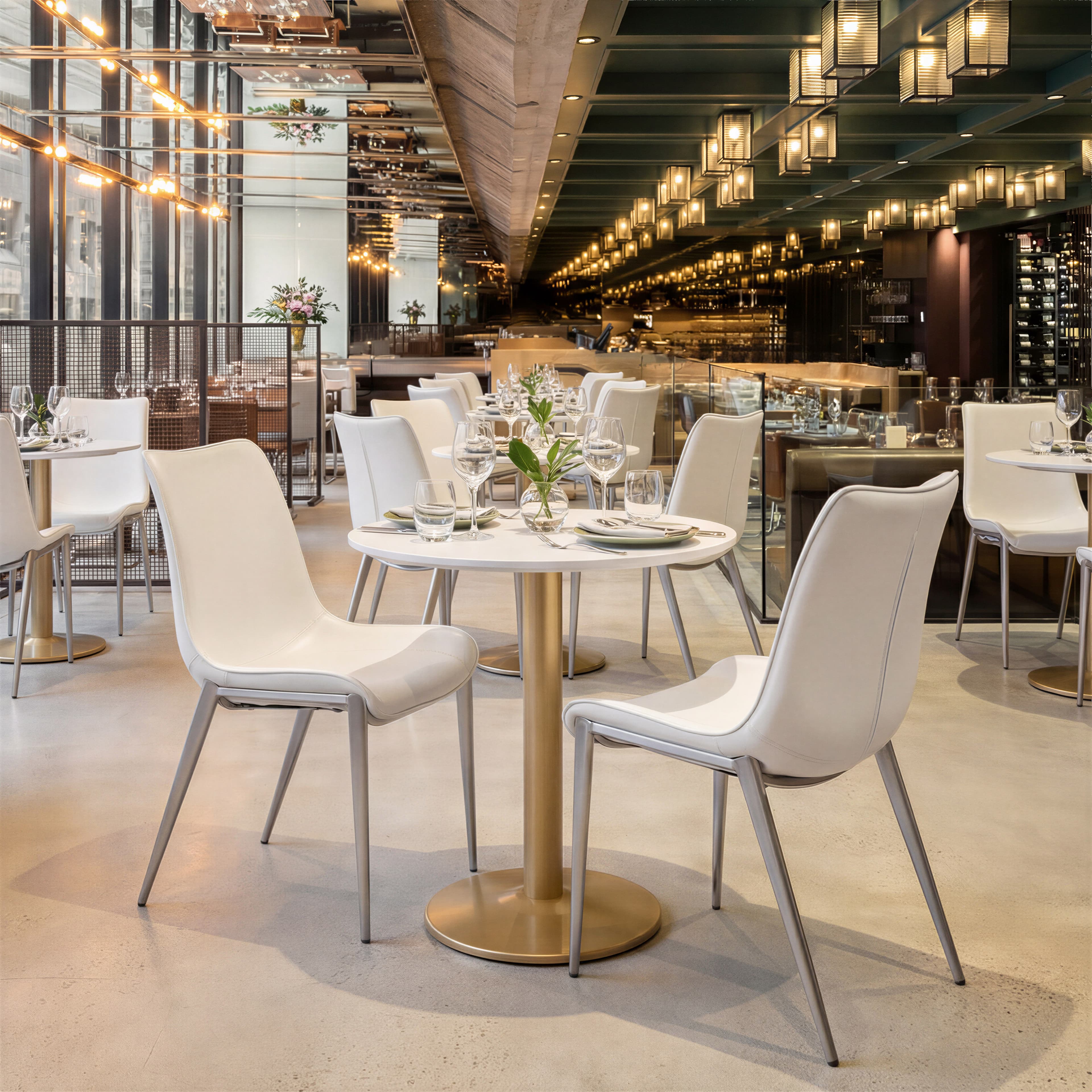 Magnus Dining Chair (Set of 2) White & Silver product image
