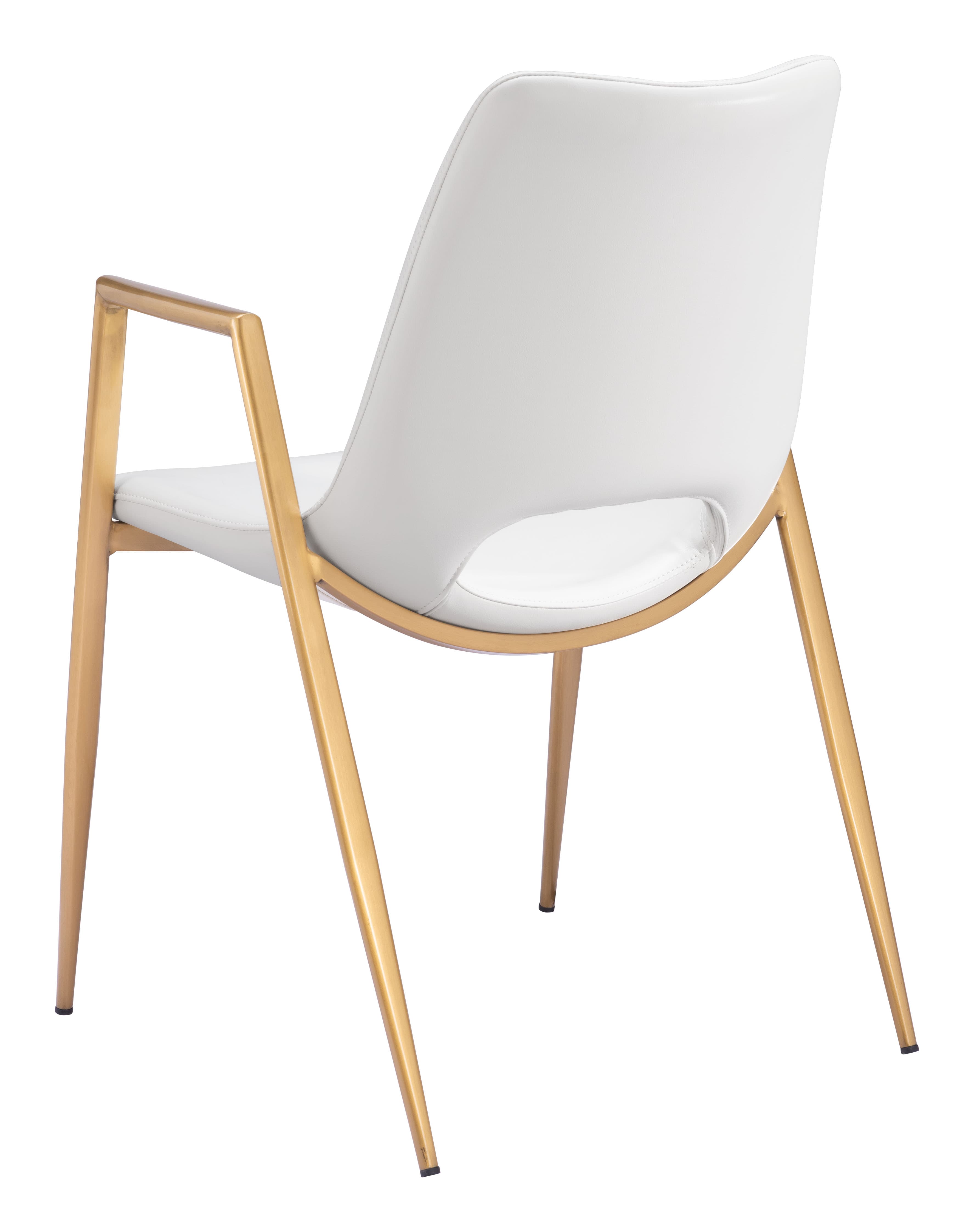 Desi Dining Chair (Set of 2) White & Gold product image