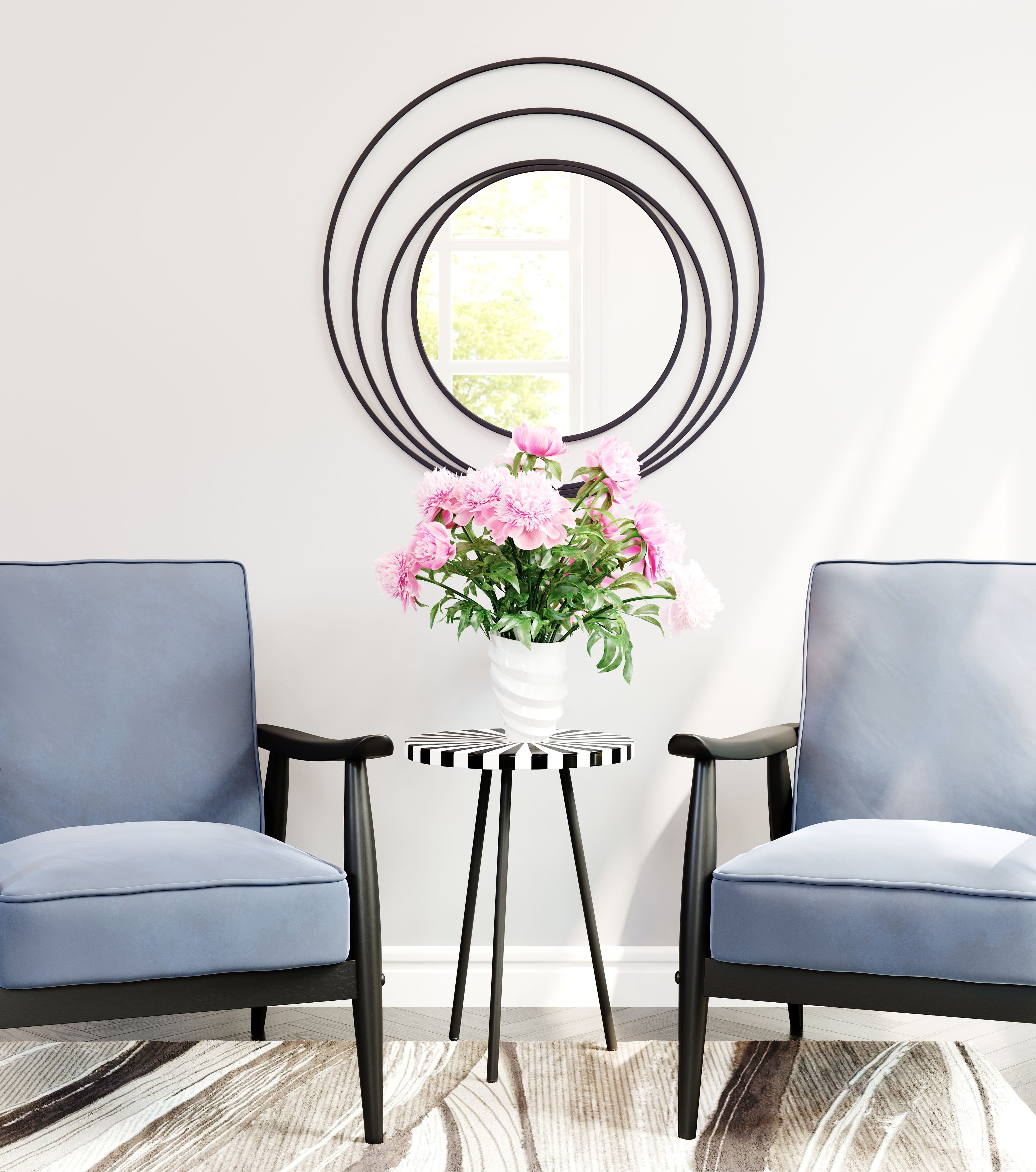 Luna Round Mirror Black product image