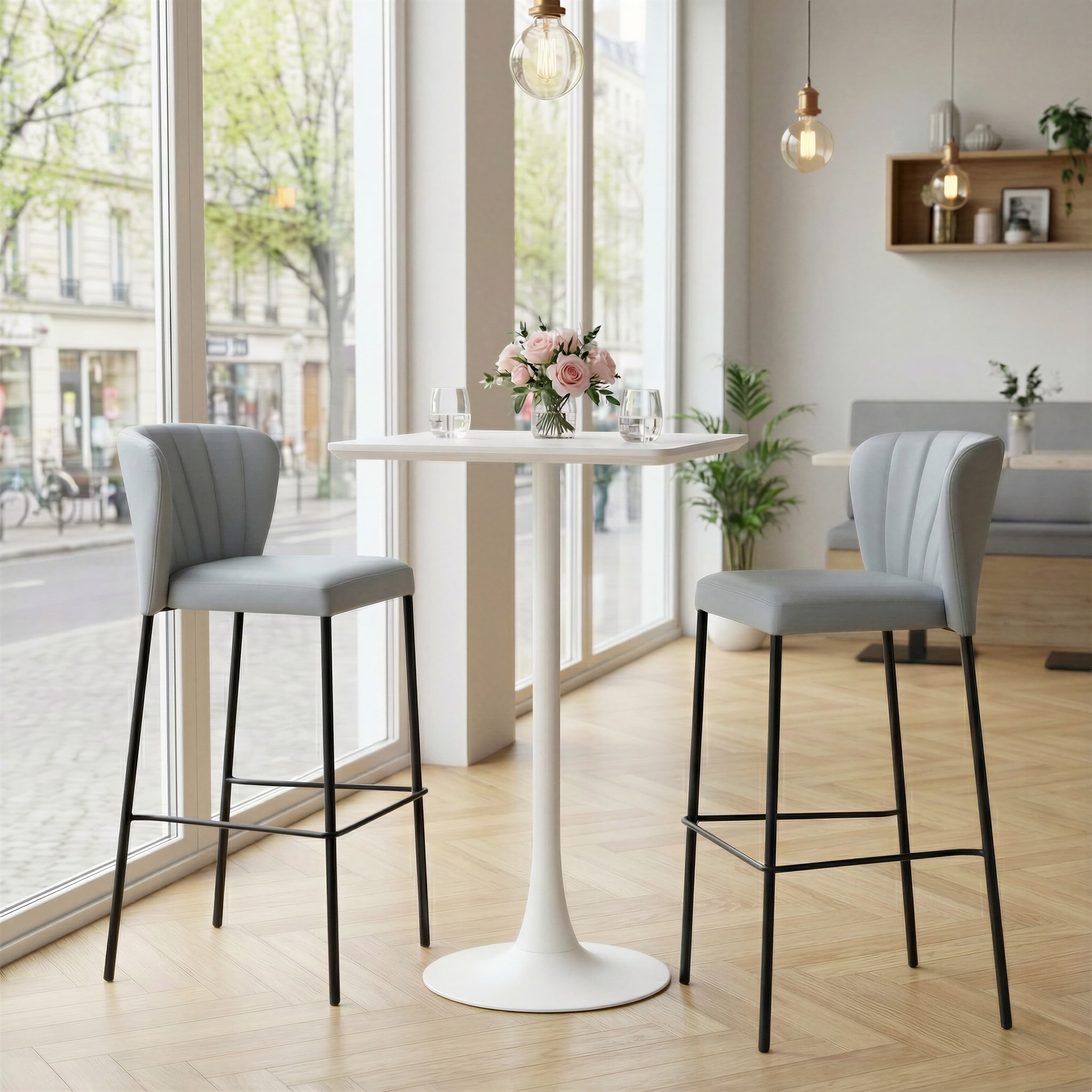 Linz Barstool (Set of 2) Gray product image