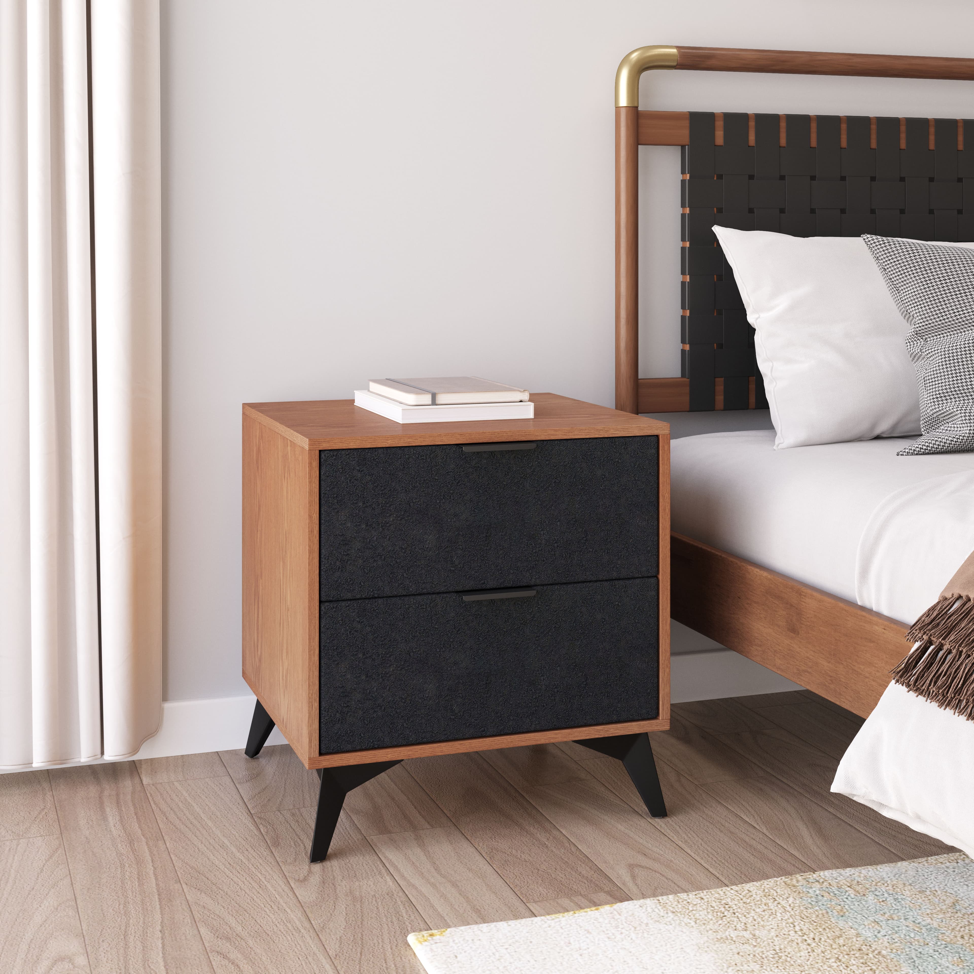 Zarif Nightstand Black & Walnut product image