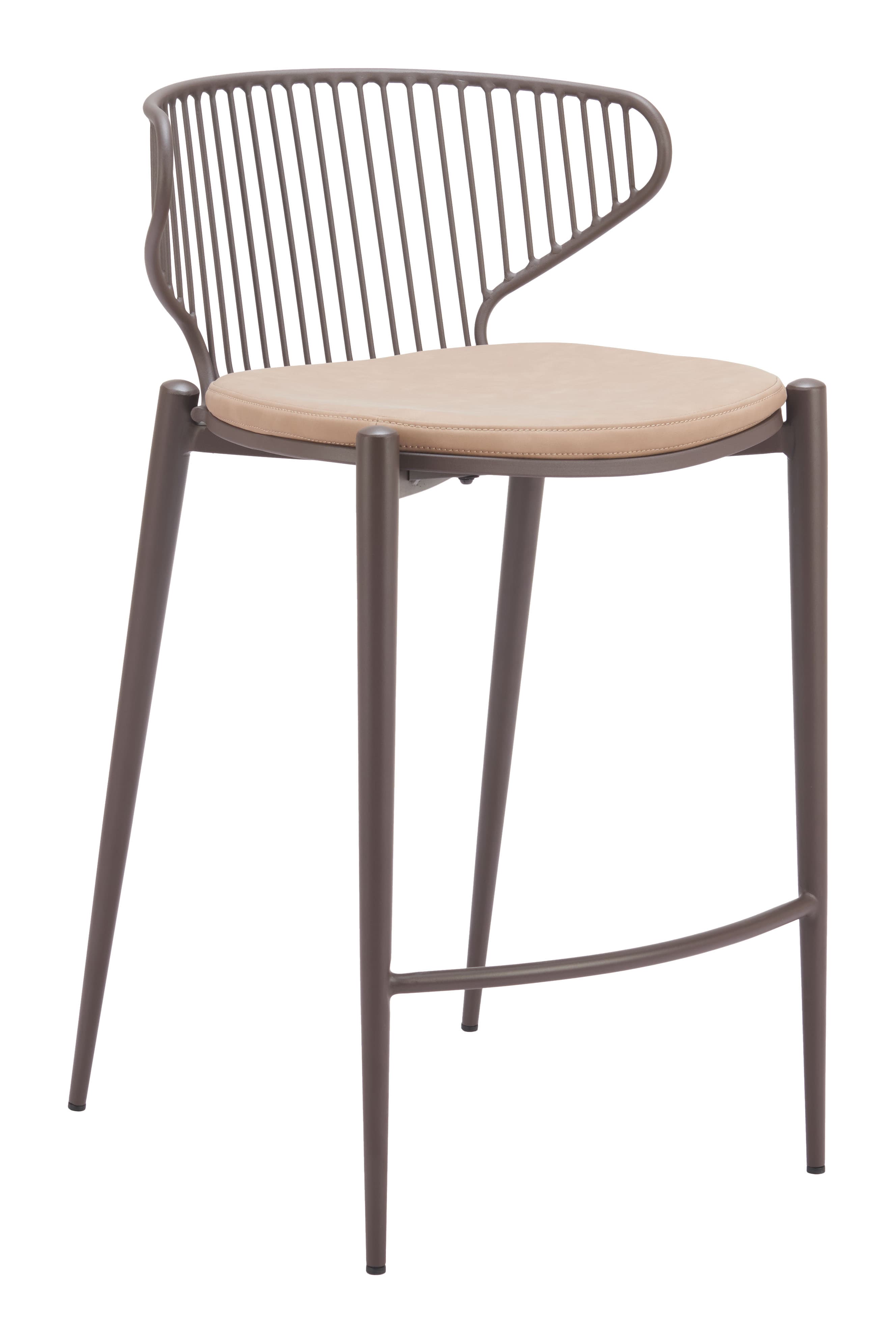 Silues Counter Stool (Set of 2) Taupe & Brown product image