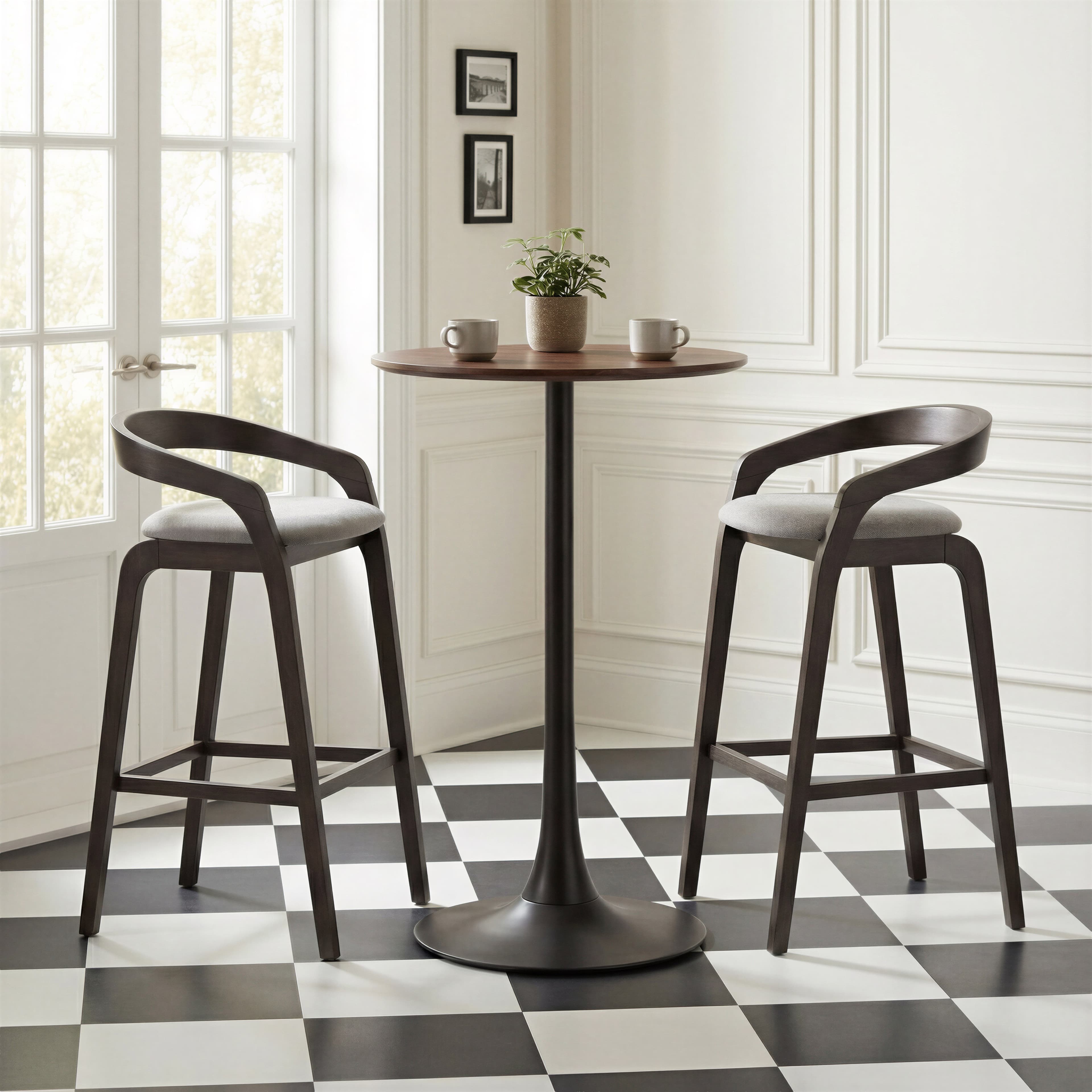 Troy Barstool (Set of 2) Dove Gray & Espresso product image