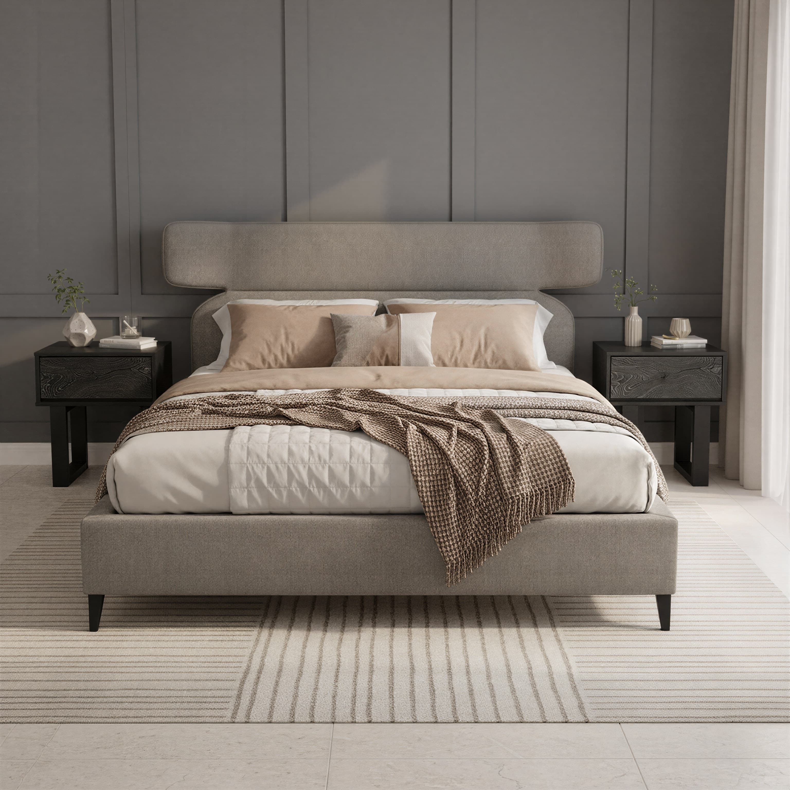 Dusa King Bed Olive Brown product image