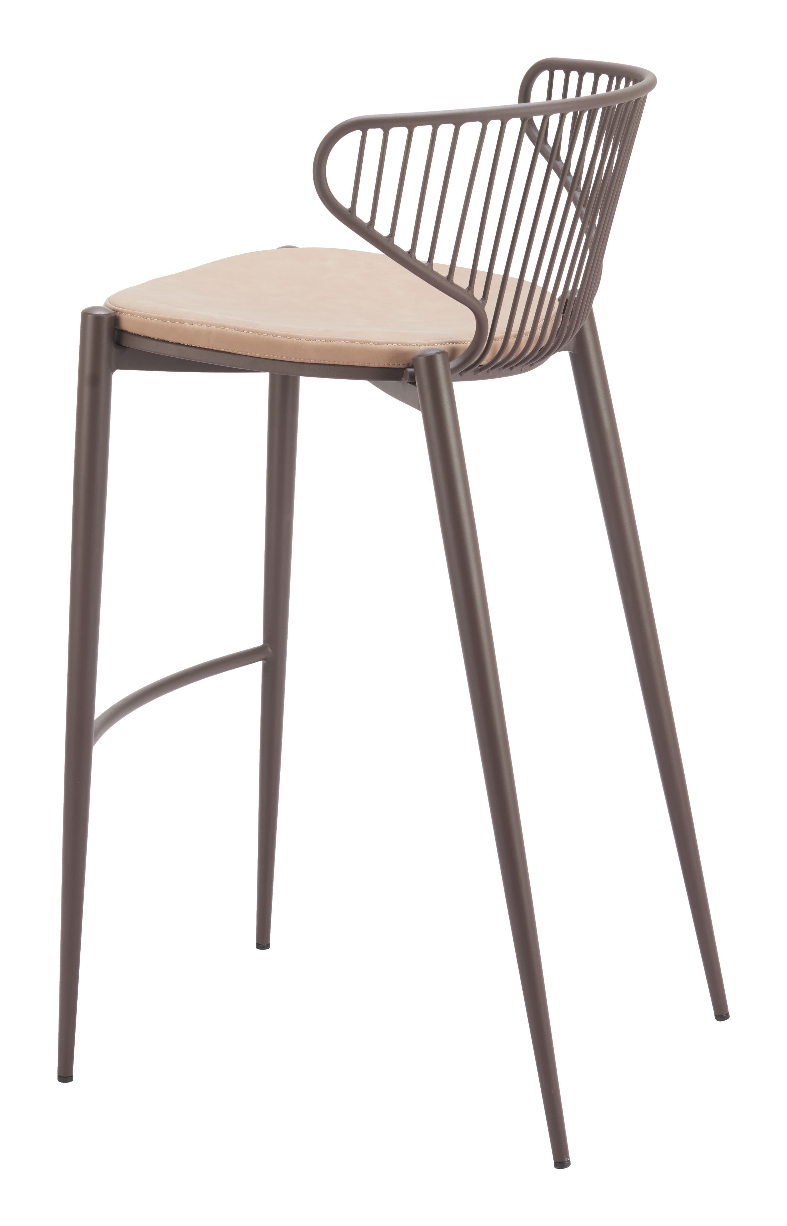 Silues Barstool (Set of 2) Taupe & Brown product image