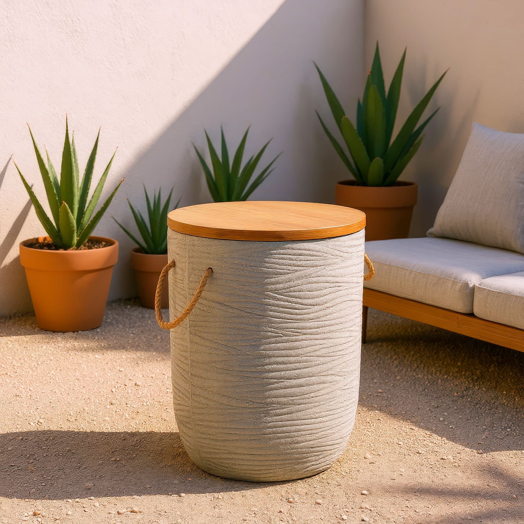 Biban Side Table Natural & Gray product image
