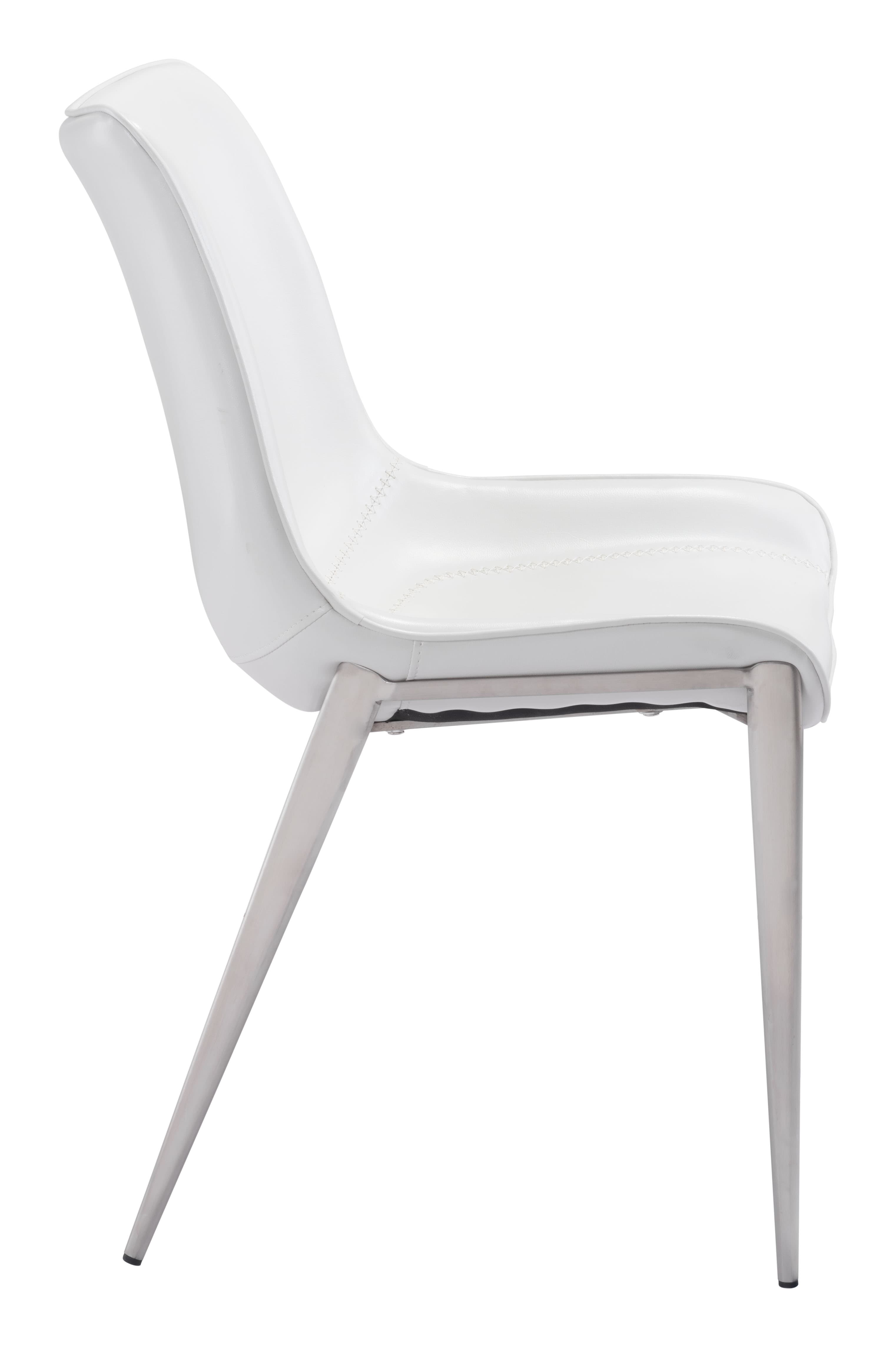Magnus Dining Chair (Set of 2) White & Silver product image