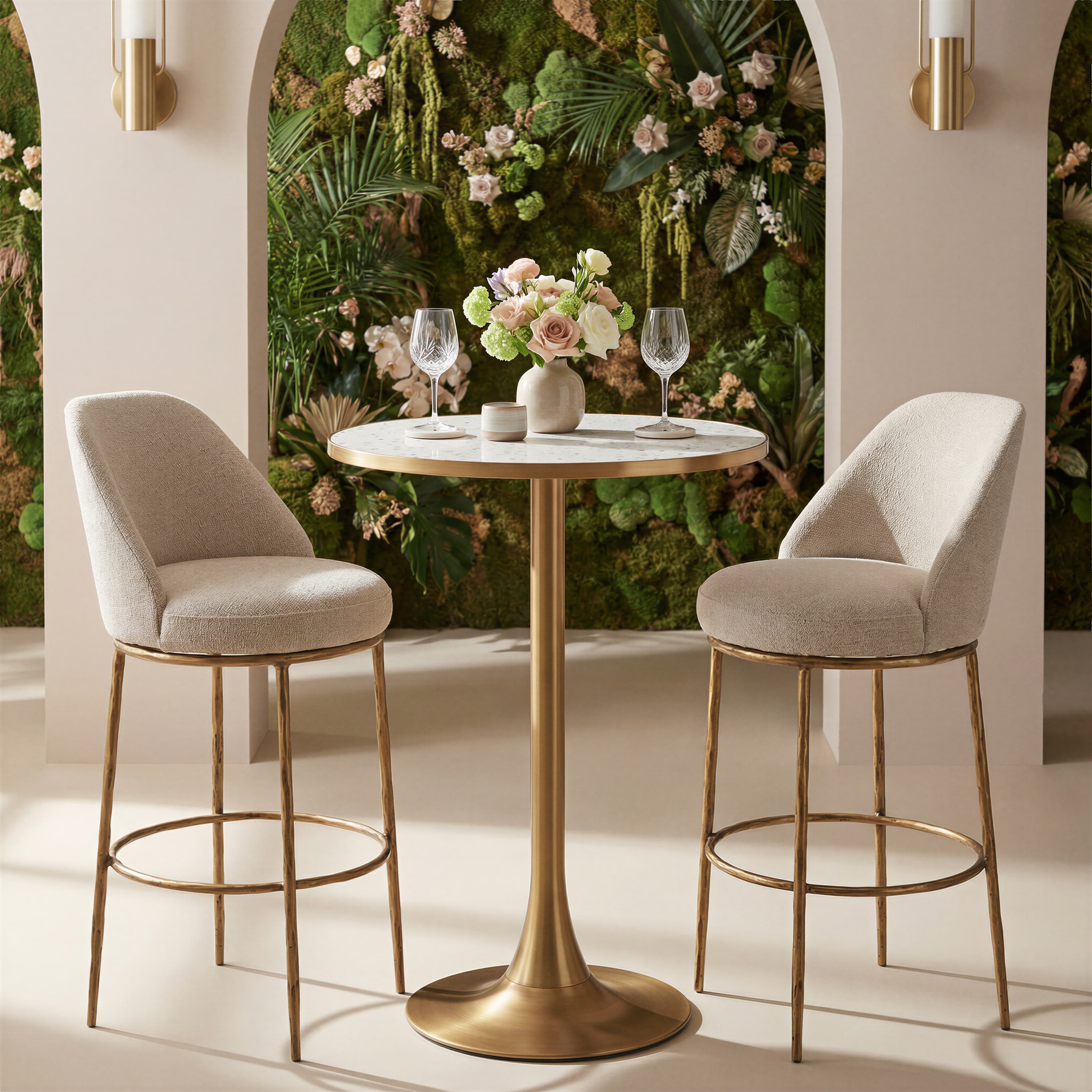 Bite Bar Table Beige & Gold product image