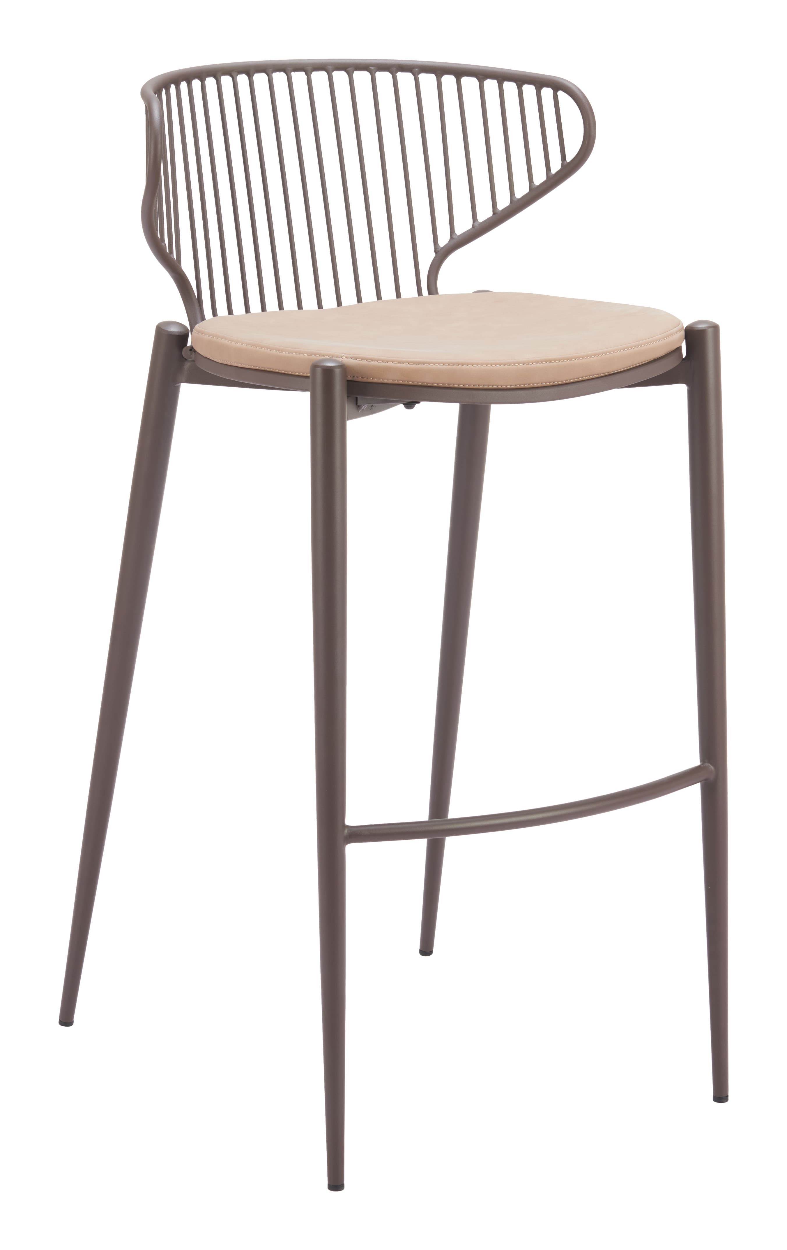 Silues Barstool (Set of 2) Taupe & Brown product image