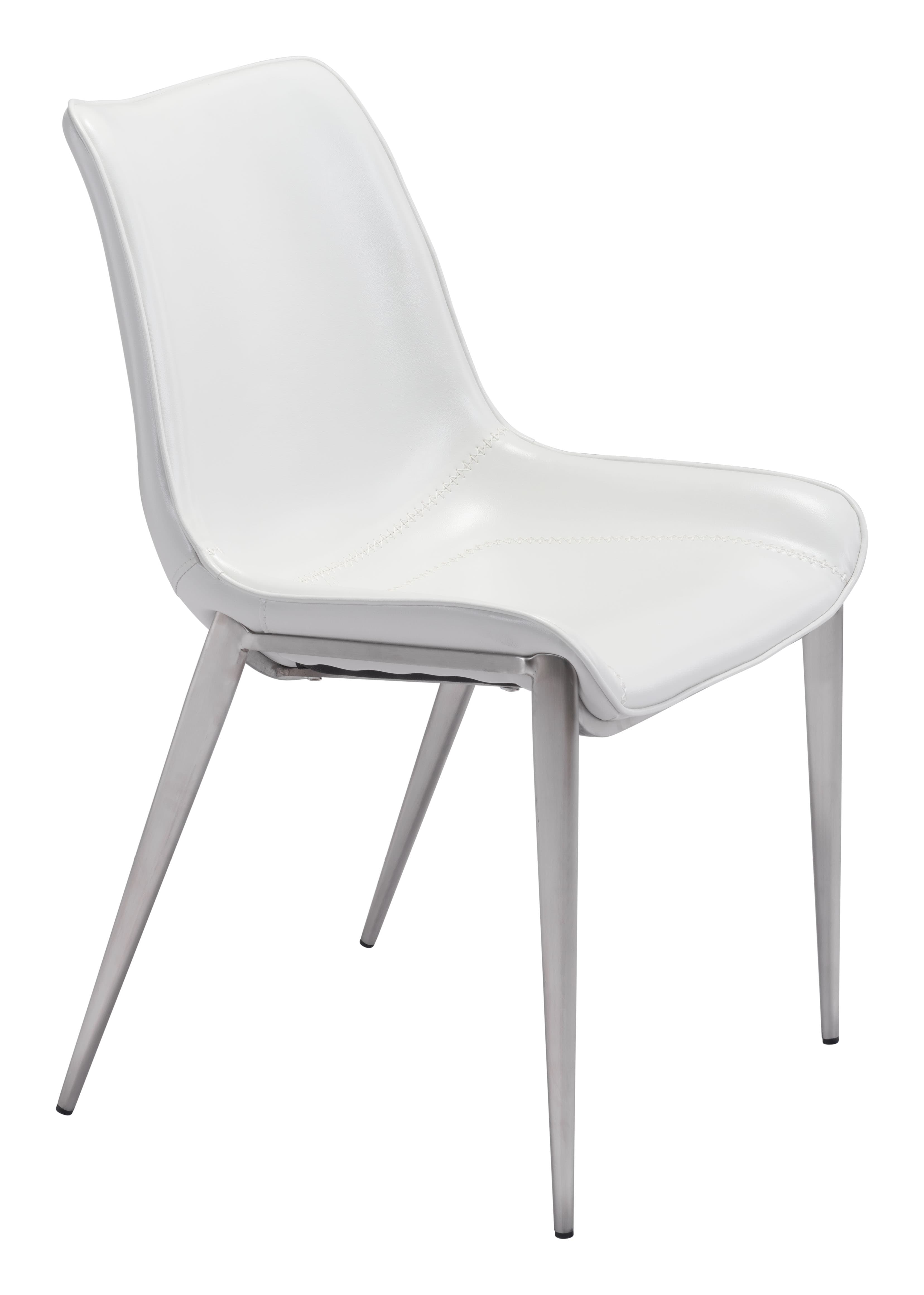 Magnus Dining Chair (Set of 2) White & Silver product image