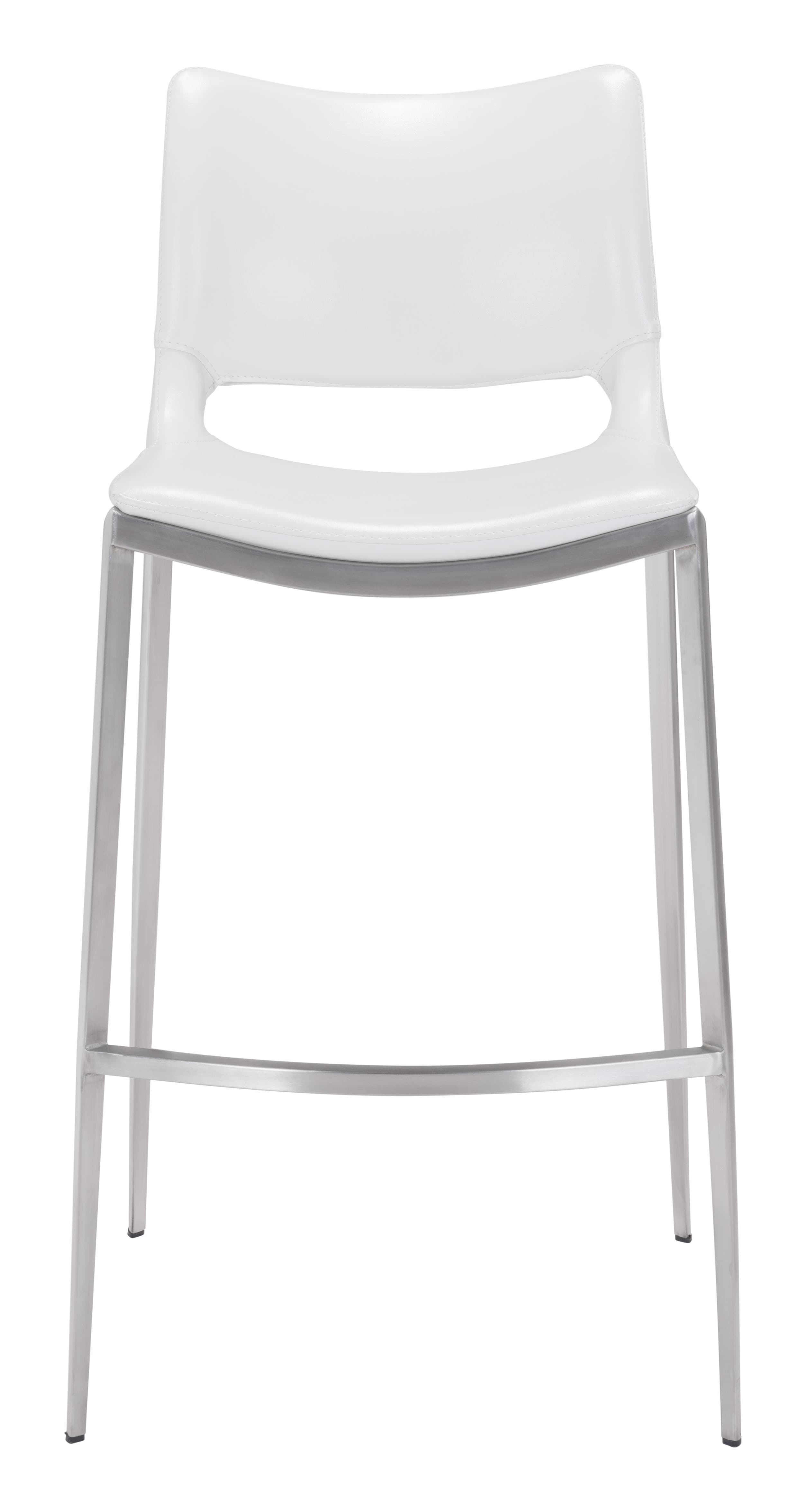 Ace Barstool (Set of 2) White & Silver product image