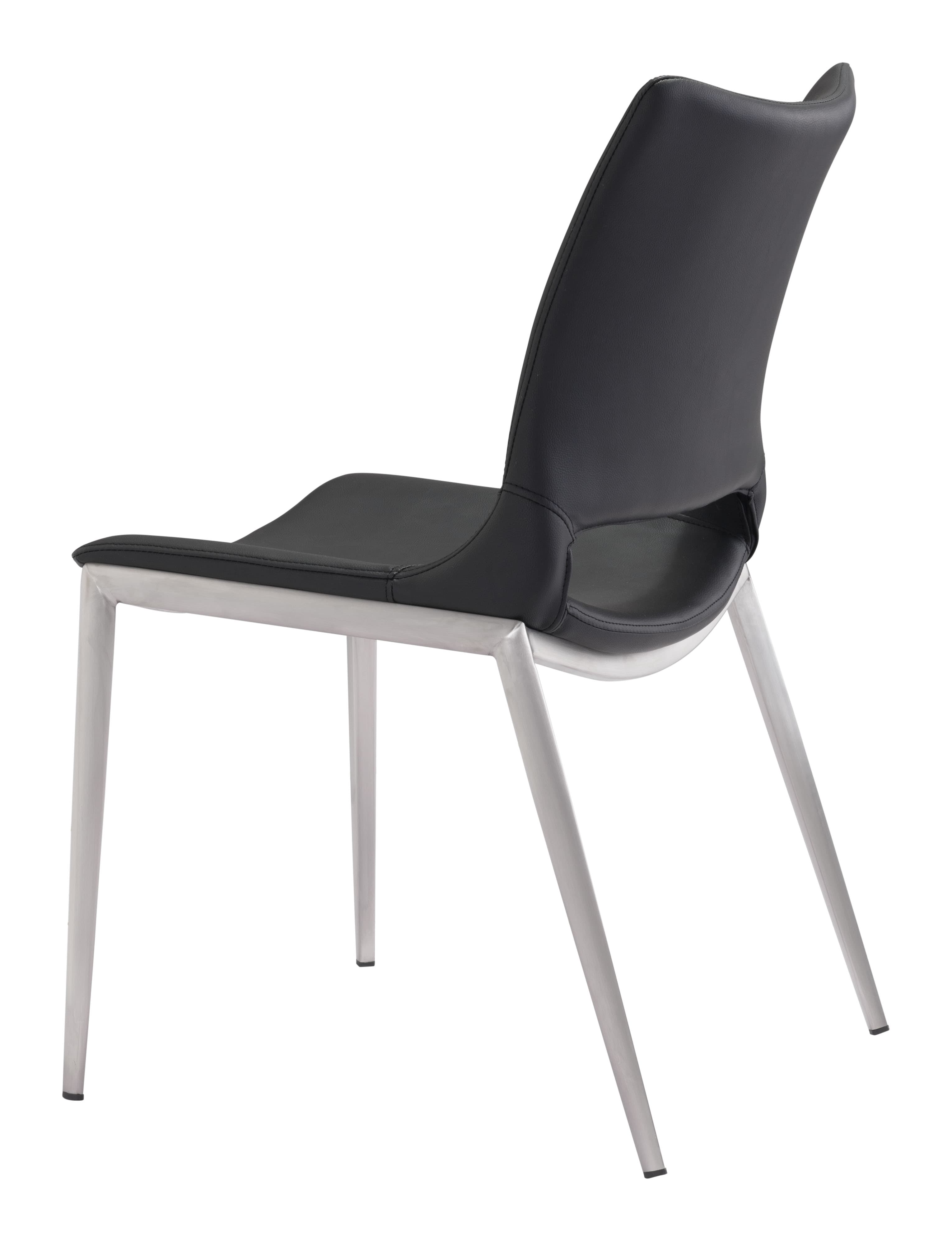 Ace Dining Chair (Set of 2) Black & Silver product image