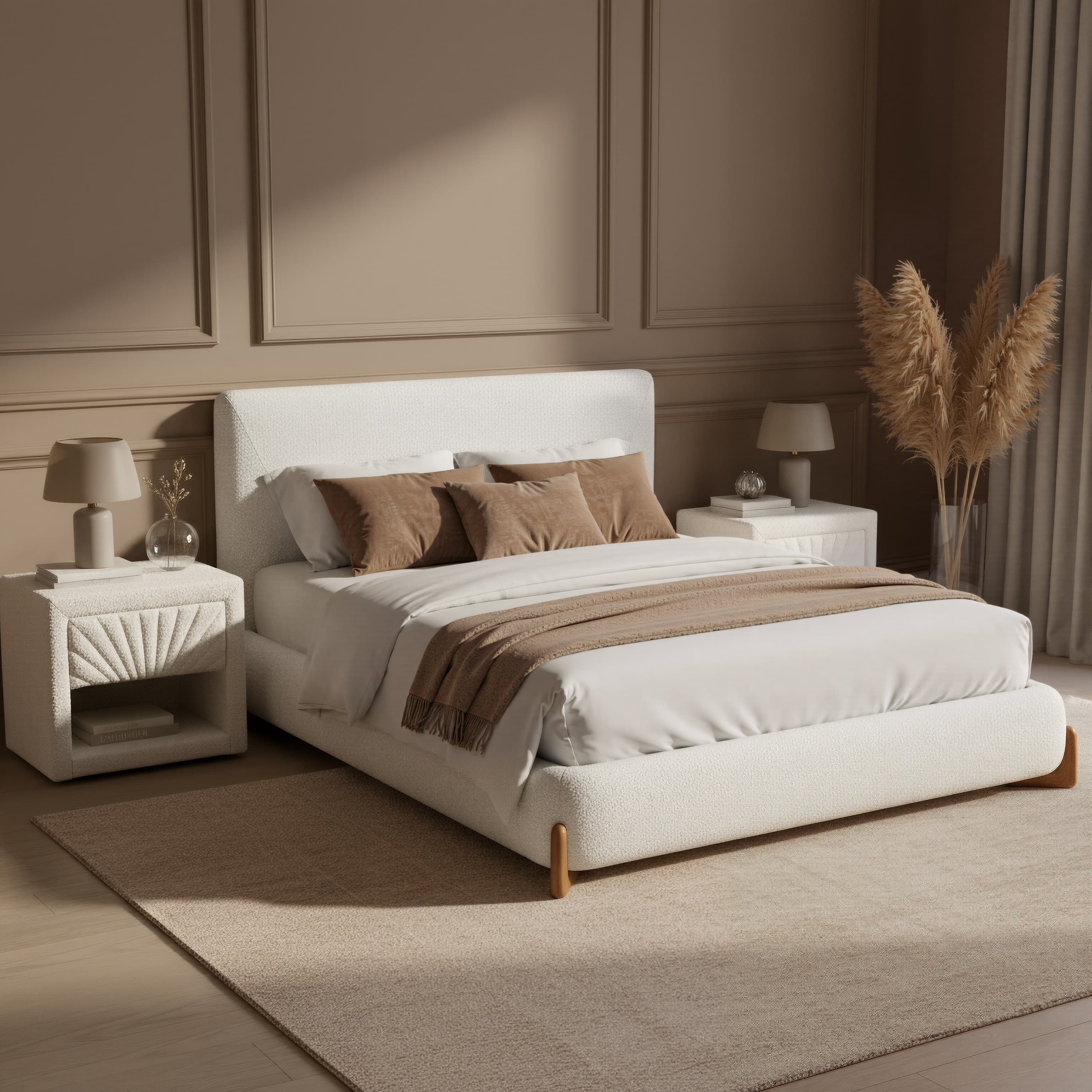 Baris Queen Bed Ivory product image