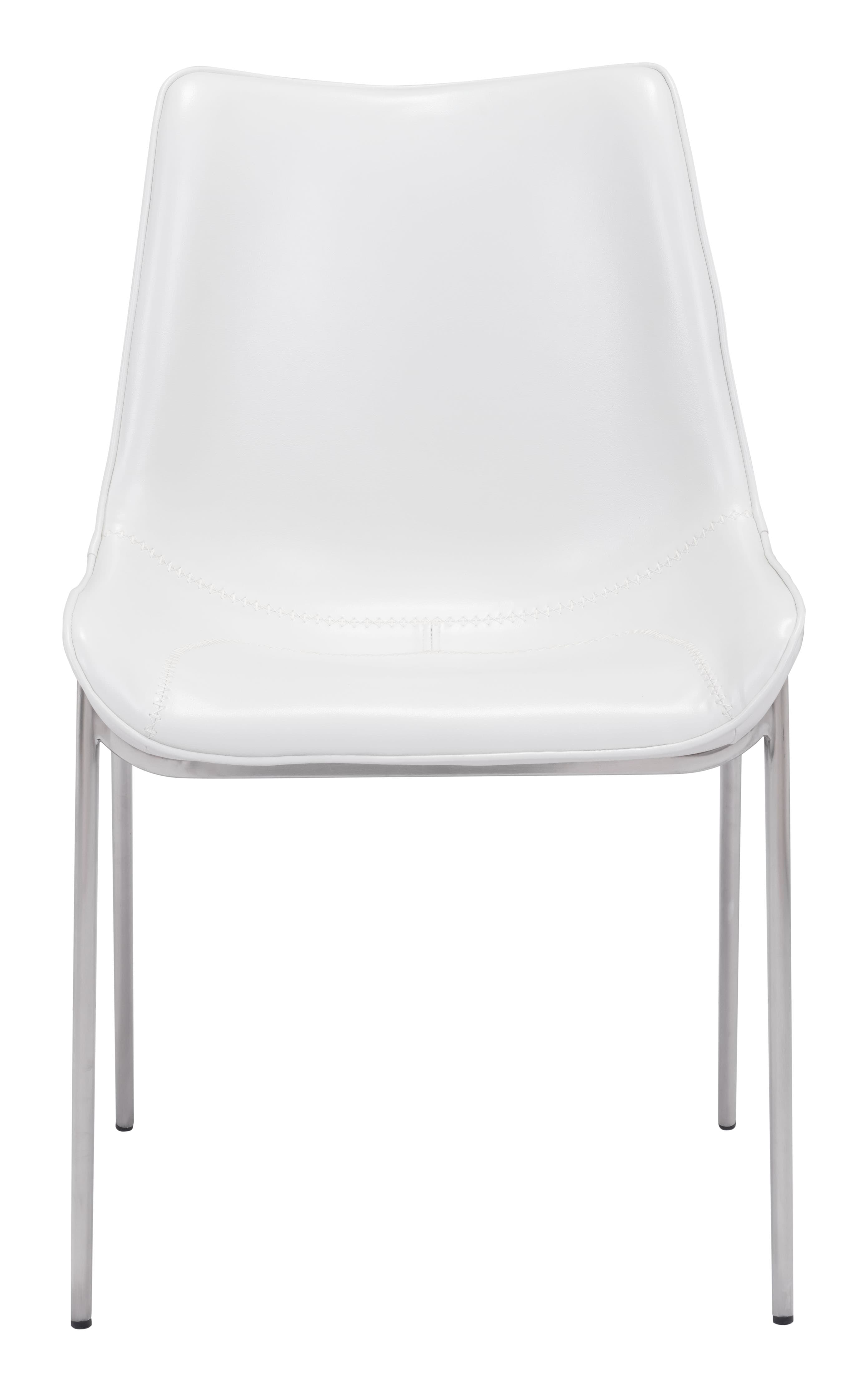 Magnus Dining Chair (Set of 2) White & Silver product image