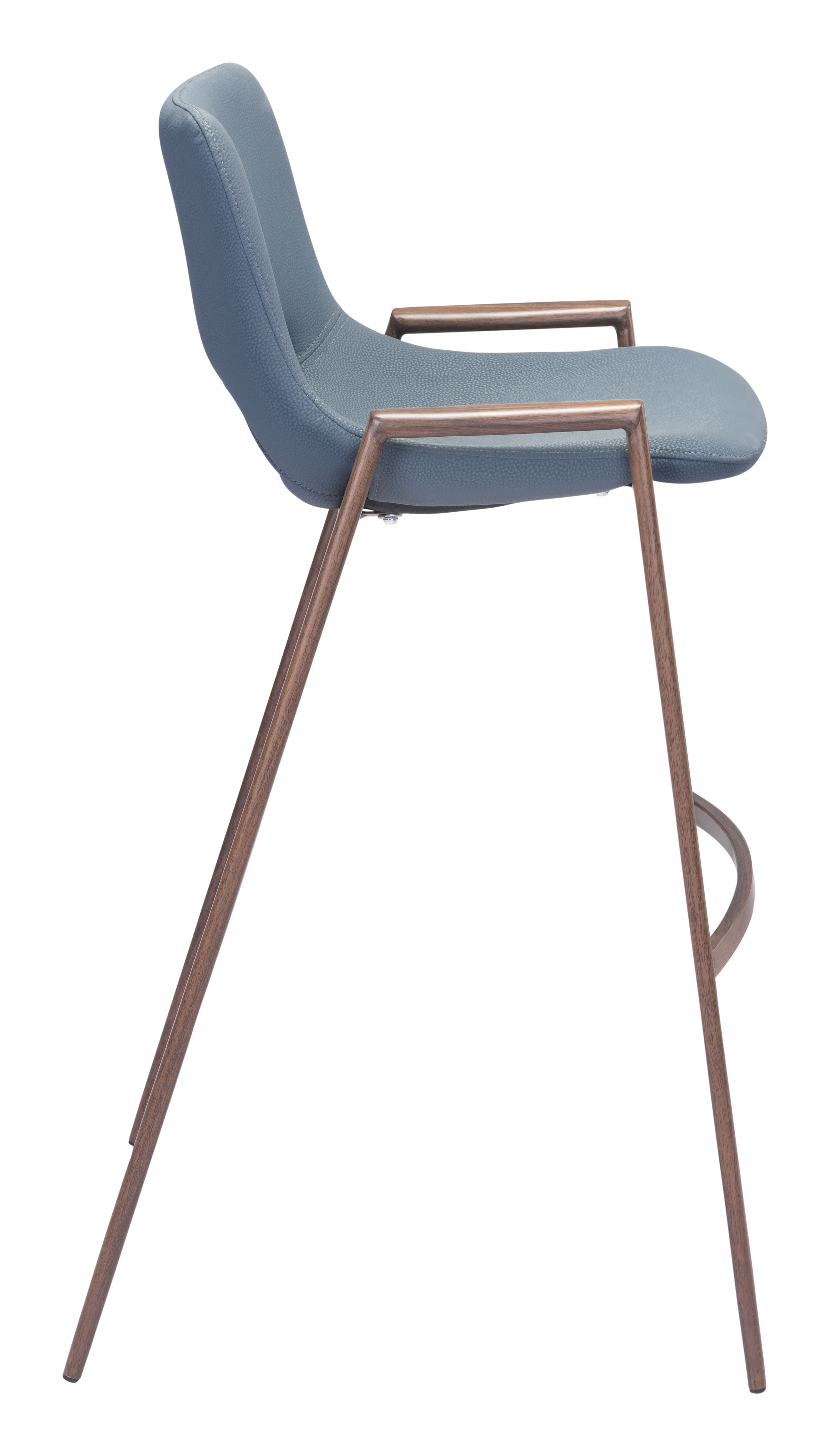 Desi Barstool (Set of 2) Azure Gray & Walnut product image