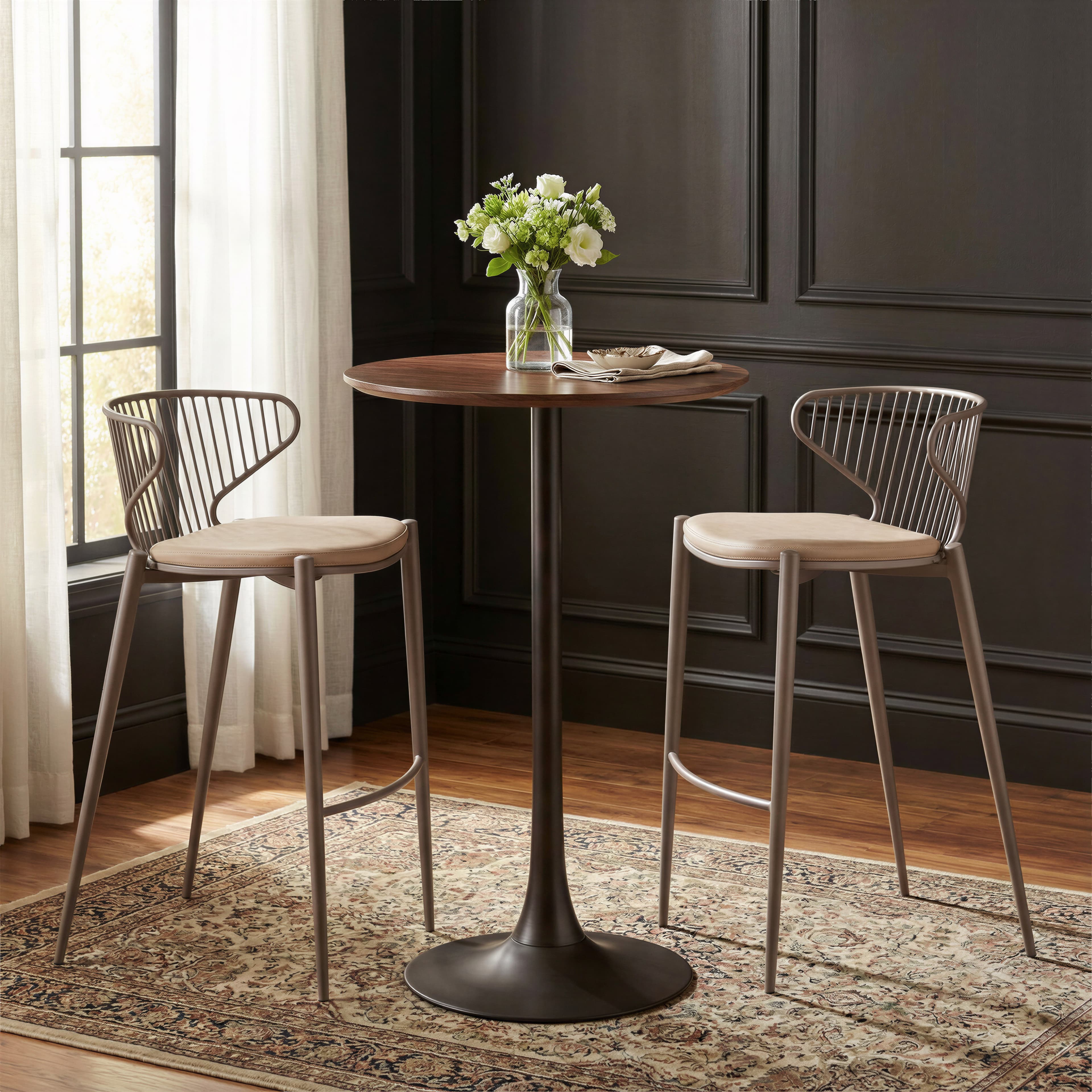 Silues Barstool (Set of 2) Taupe & Brown product image