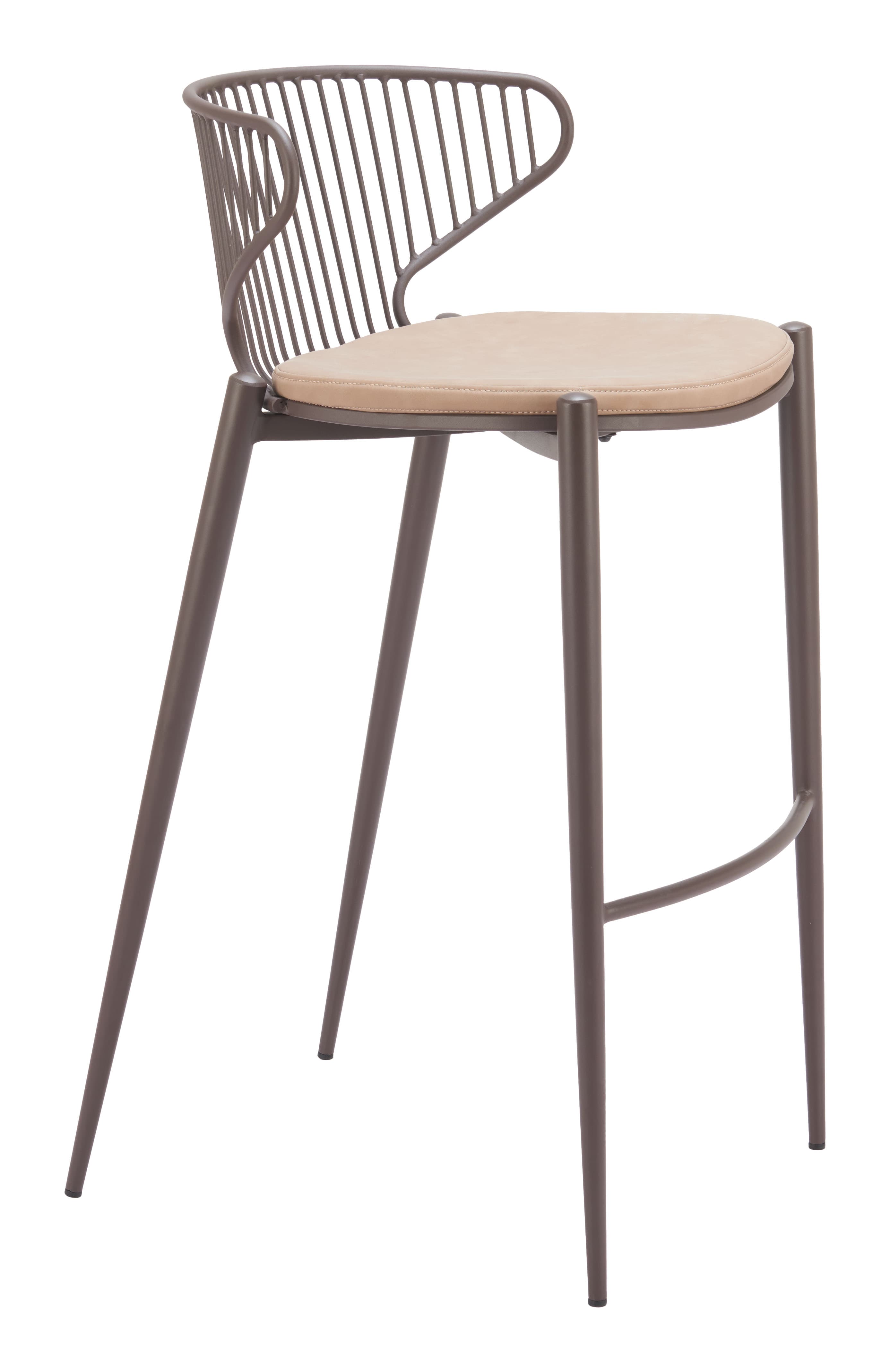 Silues Barstool (Set of 2) Taupe & Brown product image
