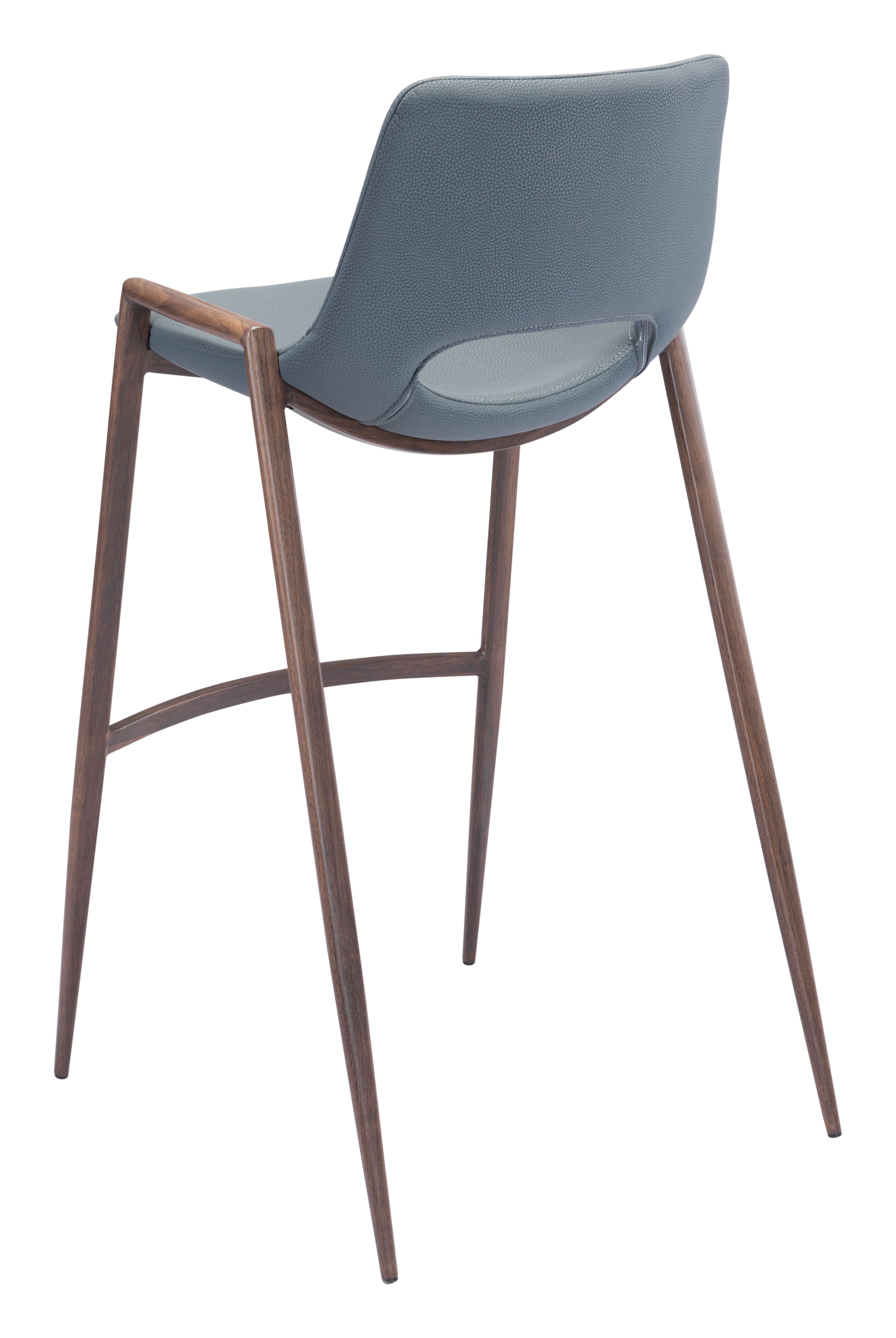 Desi Barstool (Set of 2) Azure Gray & Walnut product image