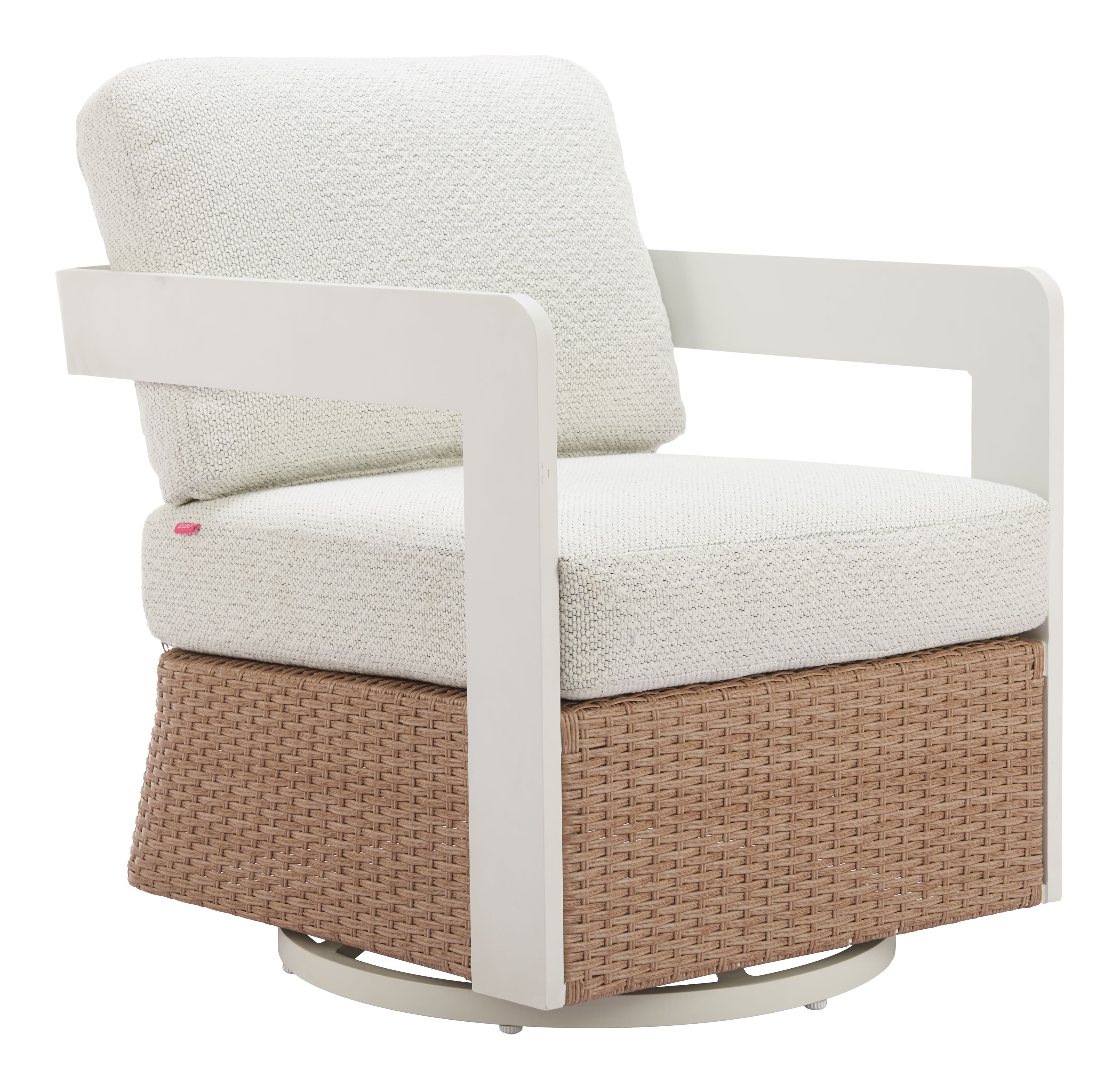 Gelo Swivel Chair White & Brown product image