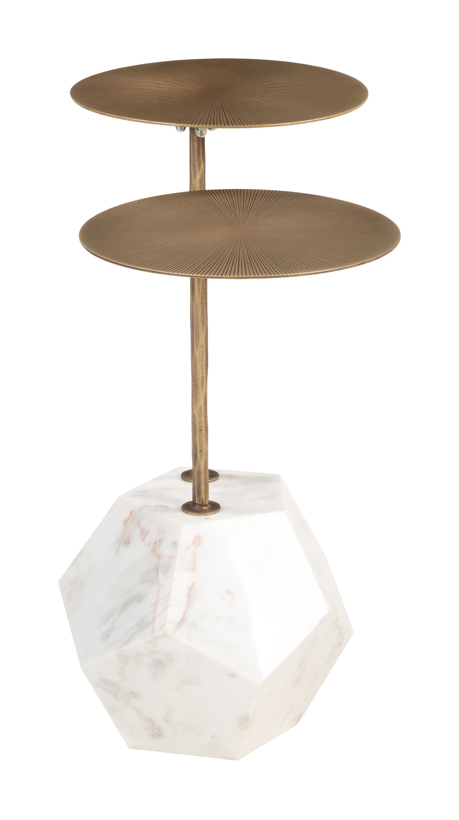 Anten Side Table Brass & White product image