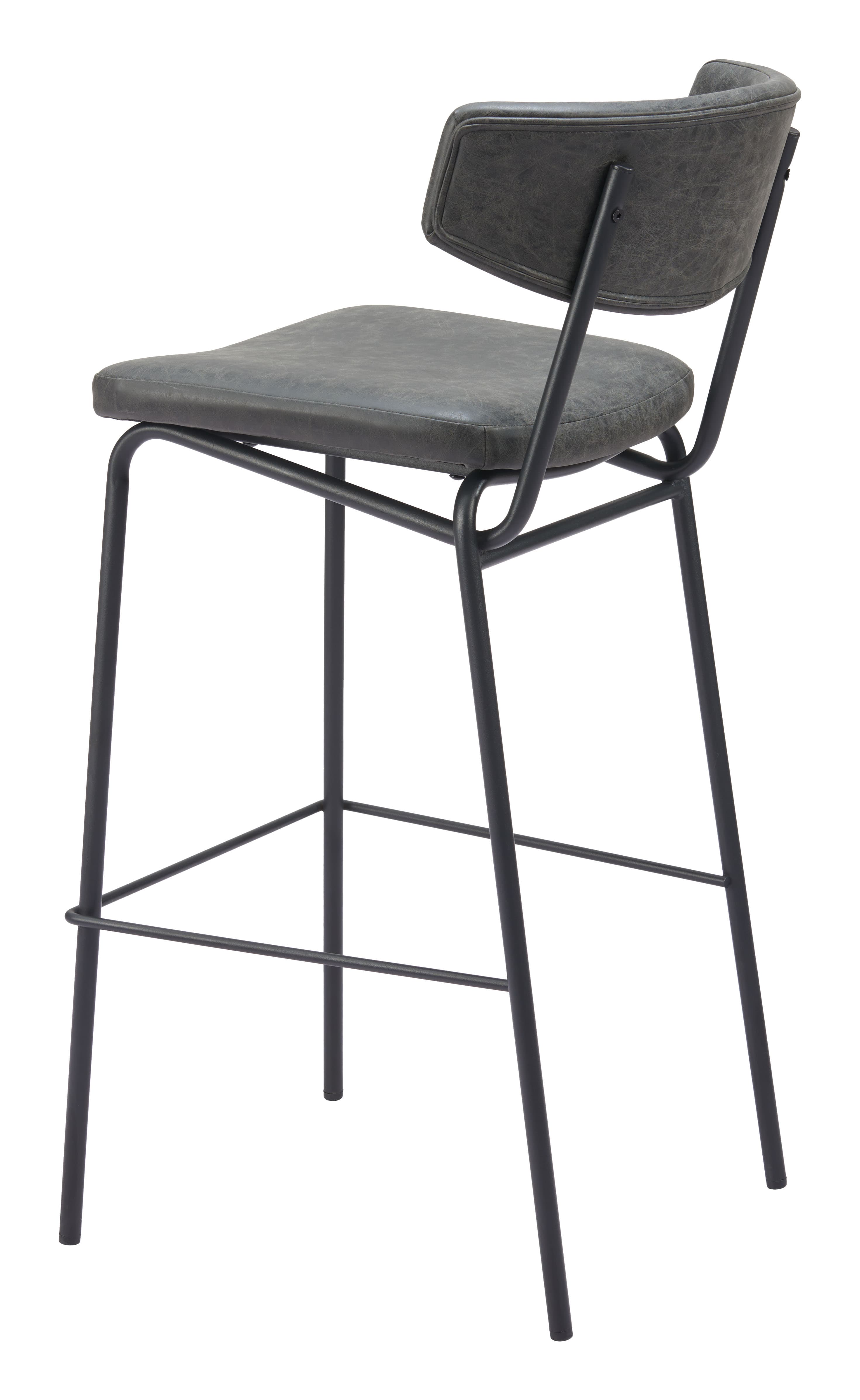 Charon Barstool (Set of 2) Vintage Black product image