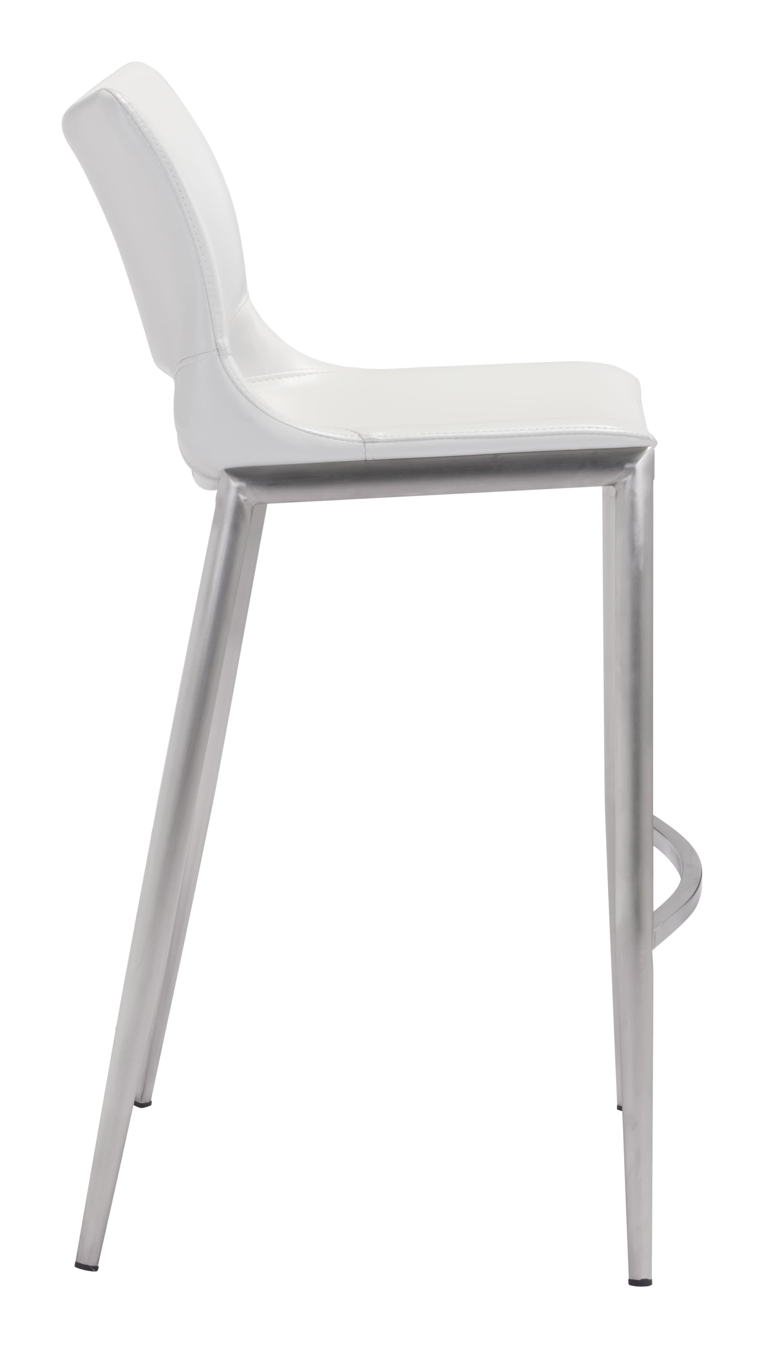 Ace Barstool (Set of 2) White & Silver product image