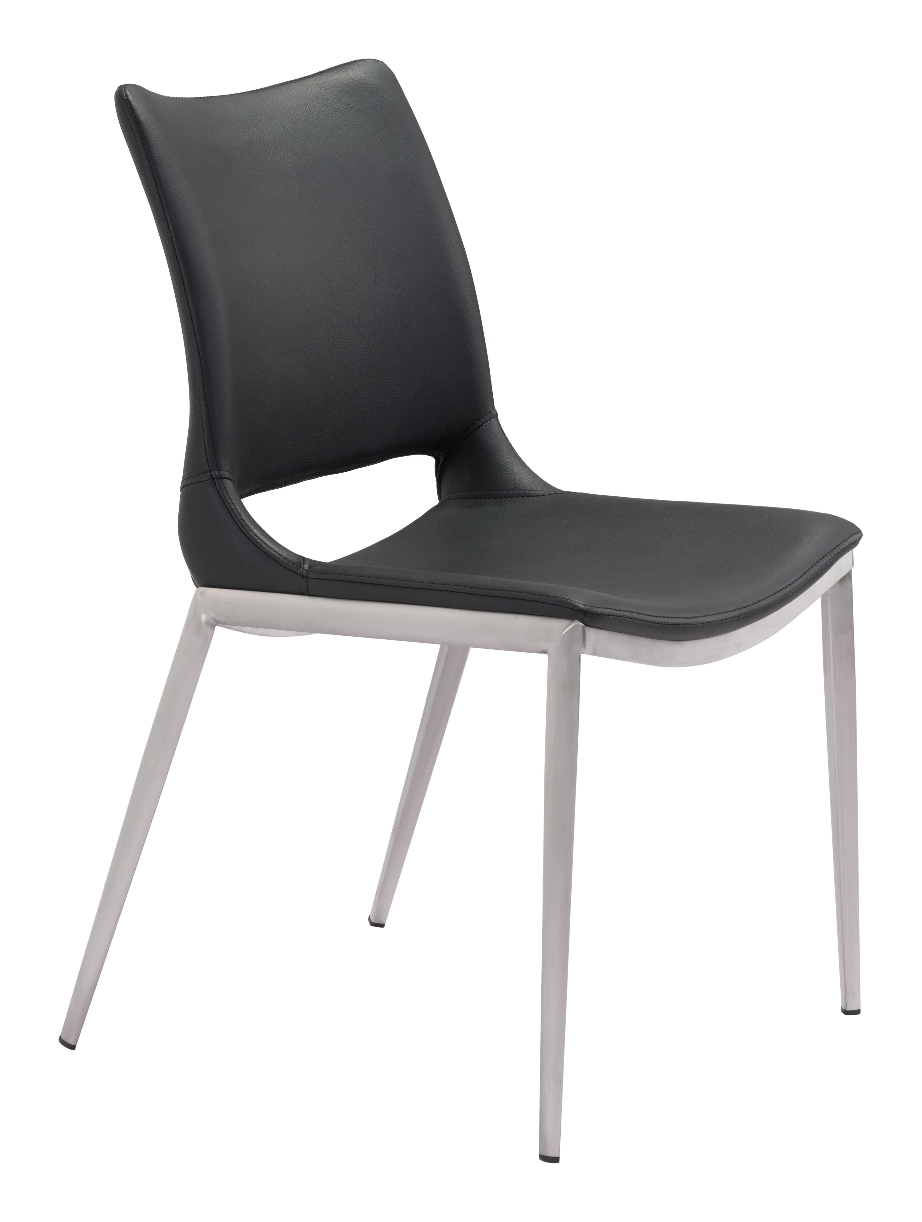 Ace Dining Chair (Set of 2) Black & Silver product image